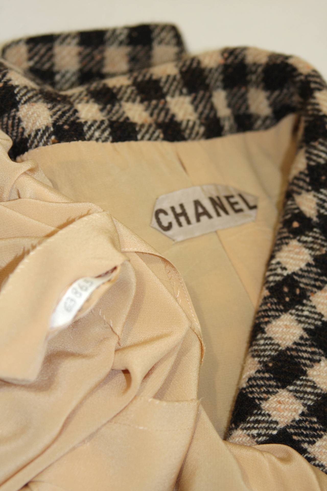 Chanel Haute Couture Wool Jacket and Silk Blouse Set Size 36 6