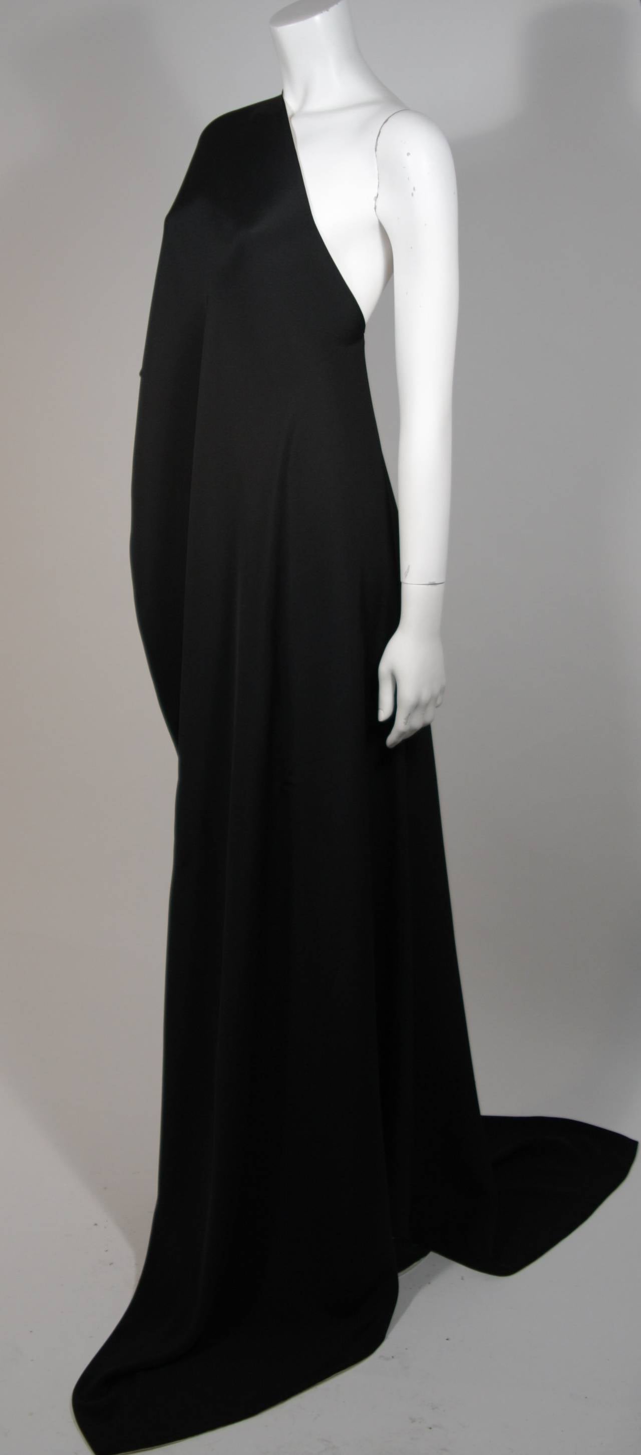 Women's Chanel Haute Couture Black and Cream Silk Draped Evening Stole