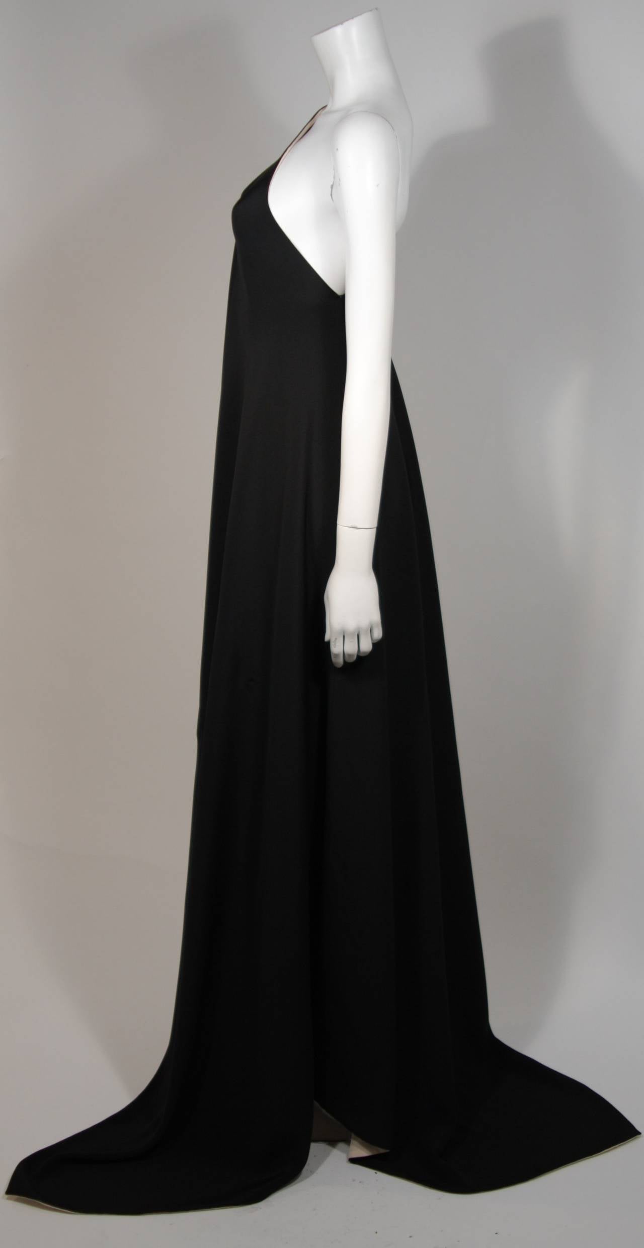 Chanel Haute Couture Black and Cream Silk Draped Evening Stole 2