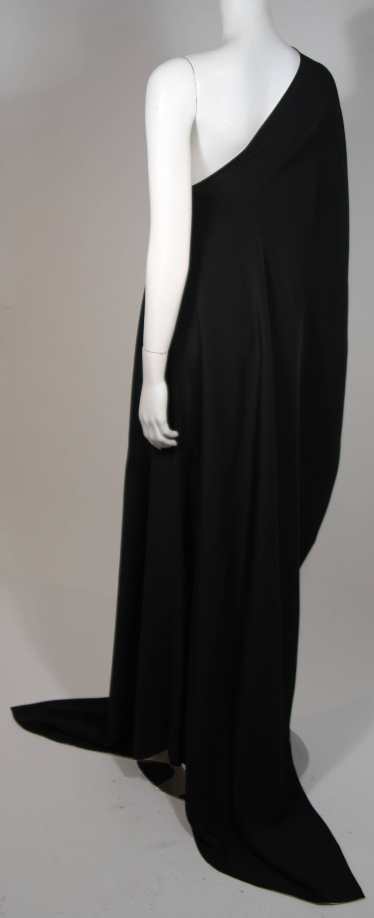 Chanel Haute Couture Black and Cream Silk Draped Evening Stole 3