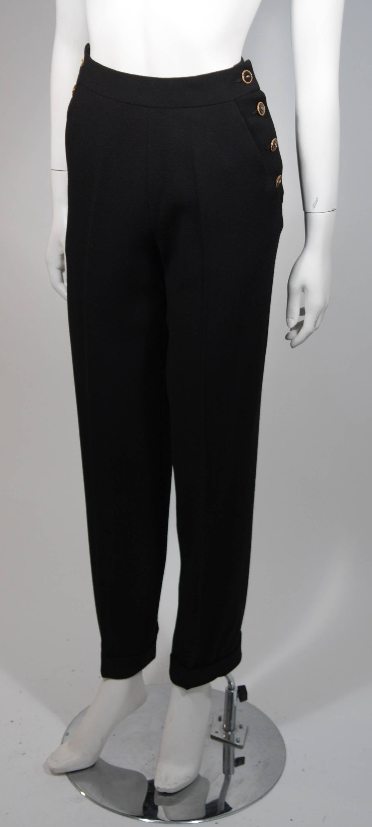 Chanel Haute Couture Black Wool Sailor Inspired Suit Size 2-4 EU 34-36 2