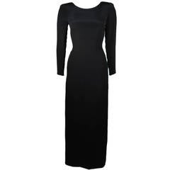 Chanel Haute Couture Black Silk Long Sleeve Gown Size 2-4 EU 34