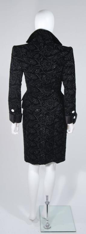GIVENCHY COUTURE 1980s Black Velvet Floral Embroidered Embellished Suit ...
