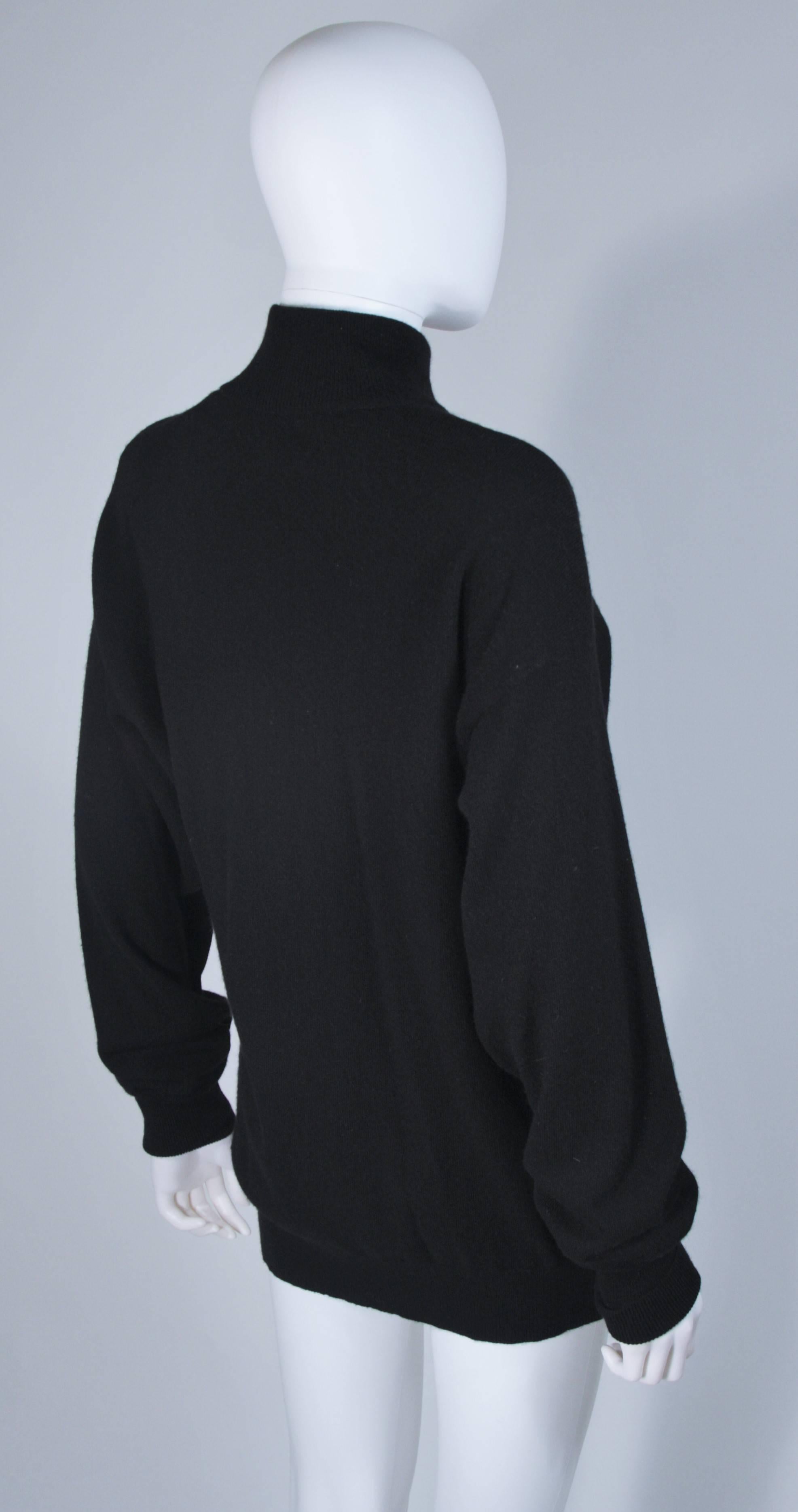 CHANEL Black Cashmere Sweater with Gold Buttons Size 38 3