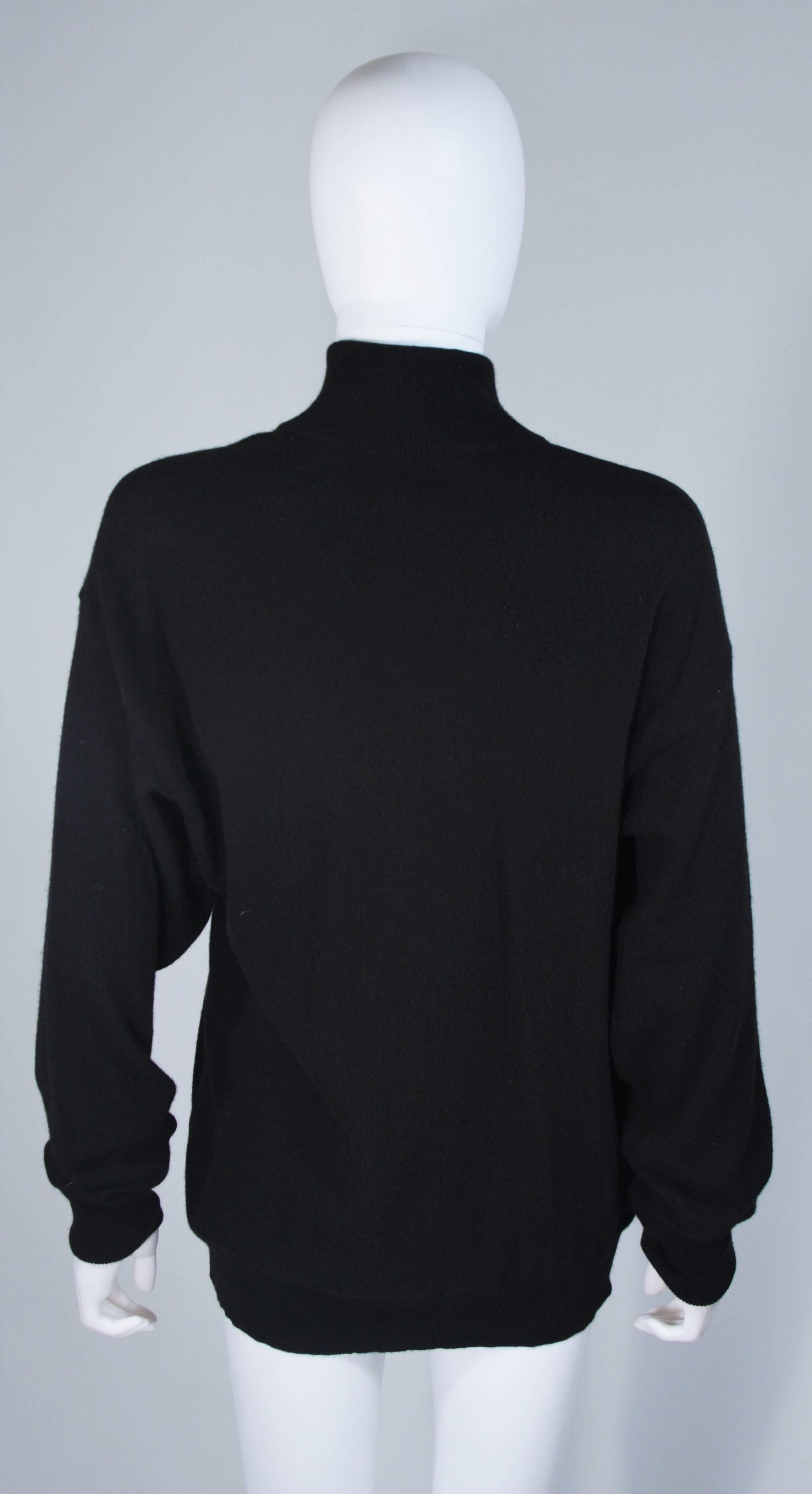 CHANEL Black Cashmere Sweater with Gold Buttons Size 38 4
