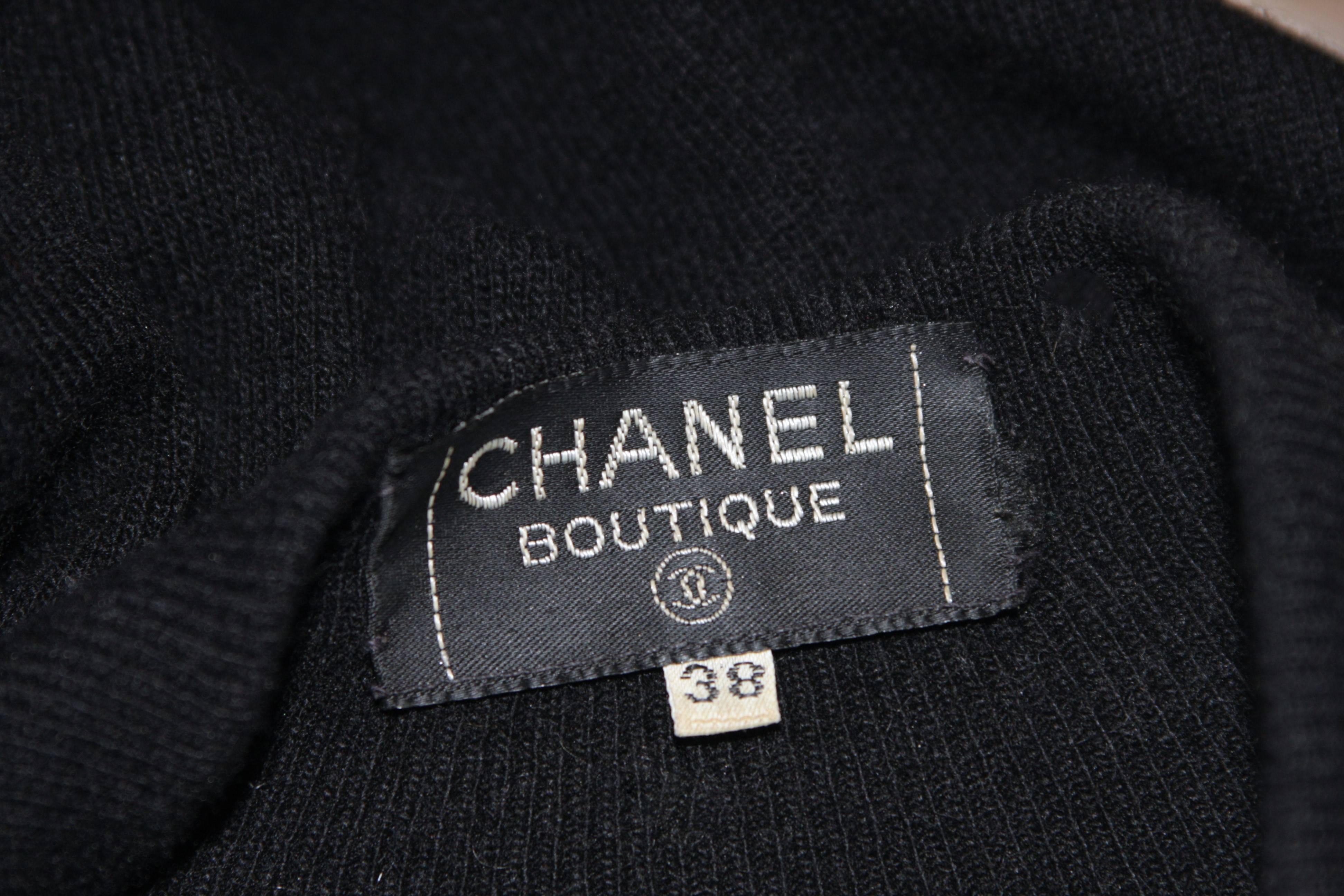 CHANEL Black Cashmere Sweater with Gold Buttons Size 38 6