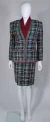 CHANEL COUTURE Wool Boucle and Silk Skirt Suit Ensemble 3 Piece Size 4-6