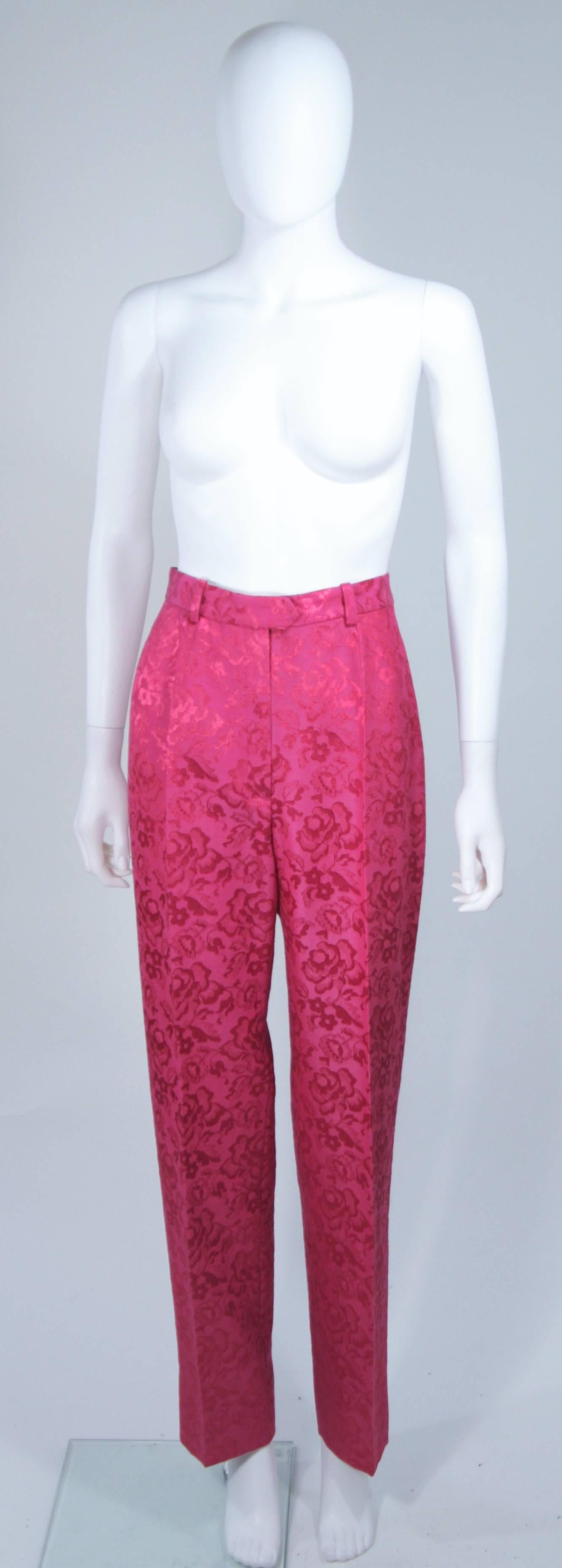CHRISTIAN DIOR Pink Wool Lace Trim Ensemble with Pants and Skirt Size 10 42 5
