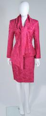 CHRISTIAN DIOR Pink Wool Lace Trim Ensemble with Pants and Skirt Size 10 42
