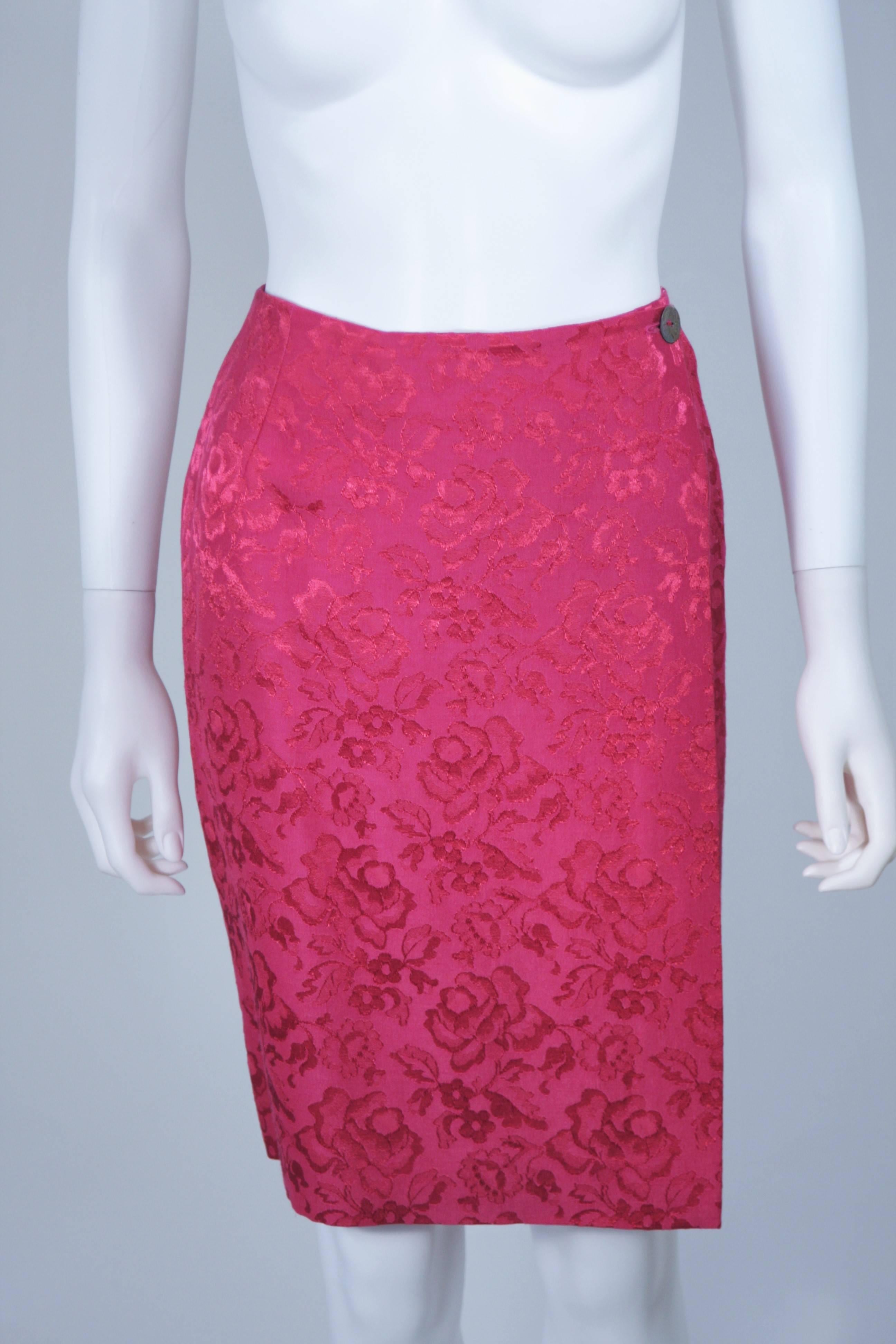 CHRISTIAN DIOR Pink Wool Lace Trim Ensemble with Pants and Skirt Size 10 42 4