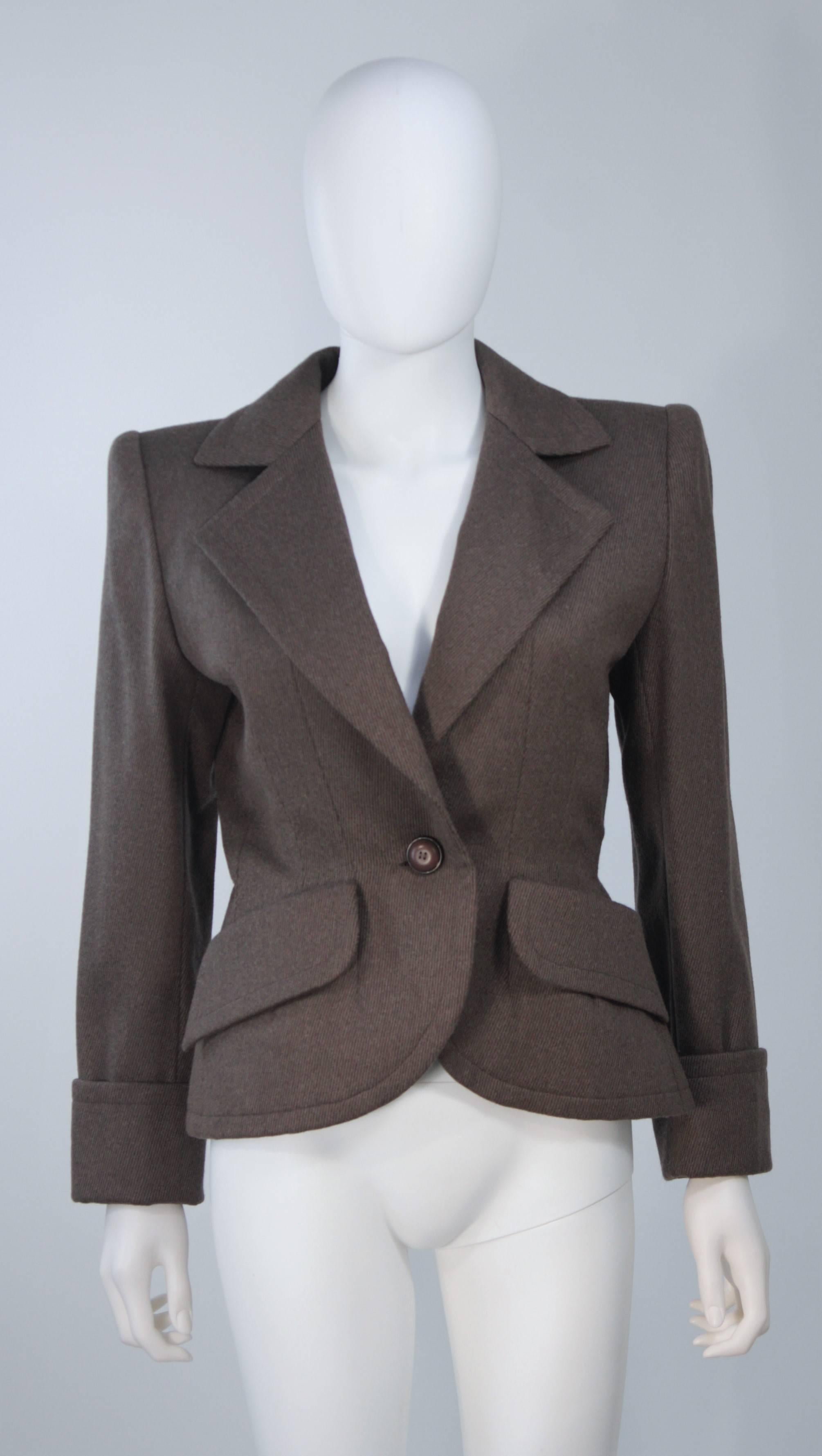 GIVENCHY COUTURE Wool Silk & Snakeskin 4pc Skirt Suit with Belt Size 4-6 1