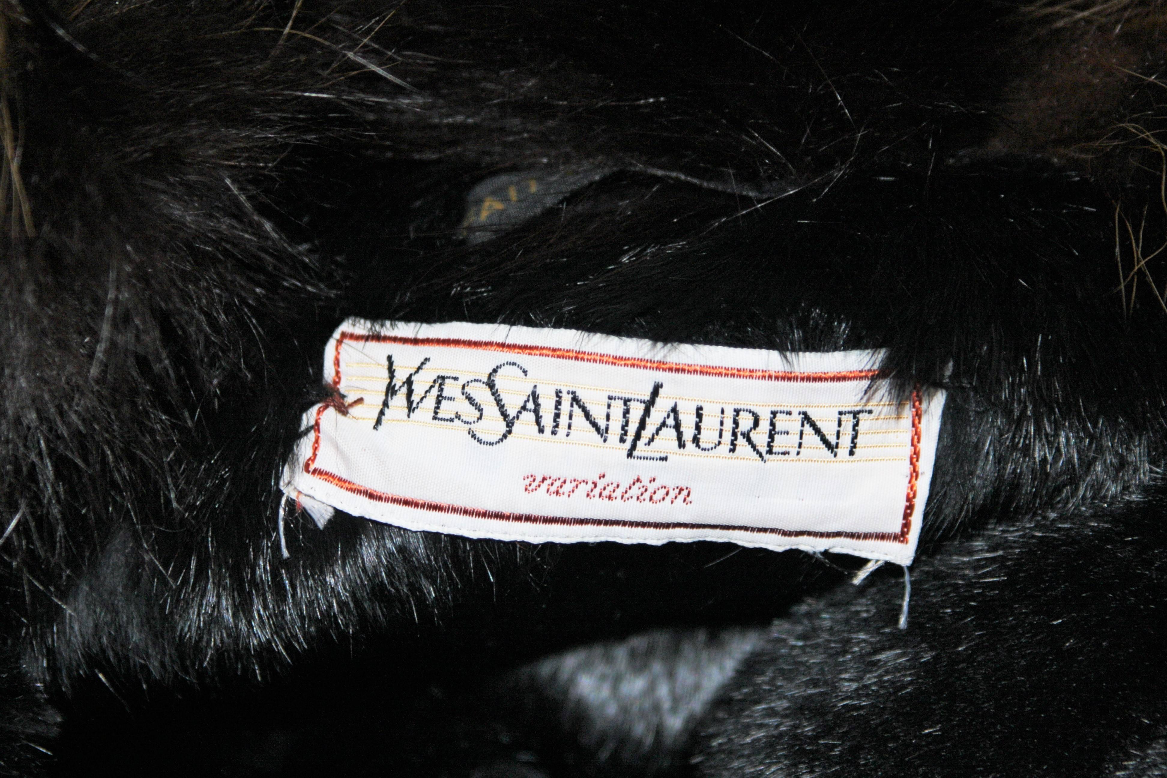 YVES SAINT LAURENT Quilted Fox Fur Coat with Sheared Beaver Lining Size 6-8 2