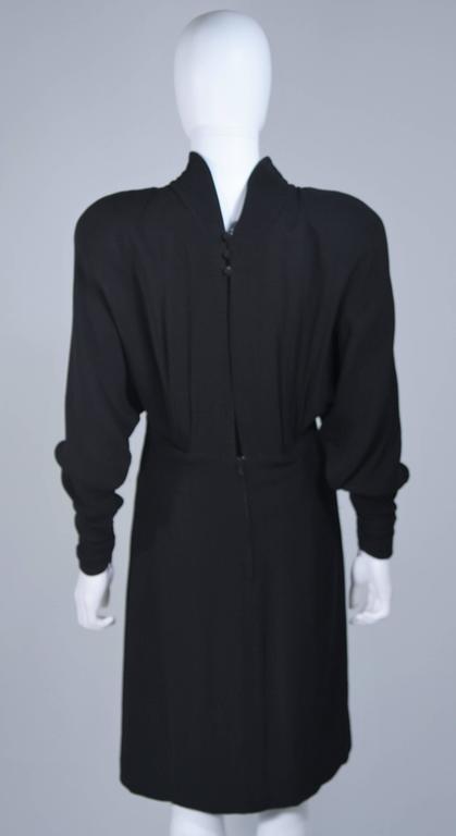 KARL LAGERFELD Circa 1980's Black Silk Embellished Cocktail Dress Size ...