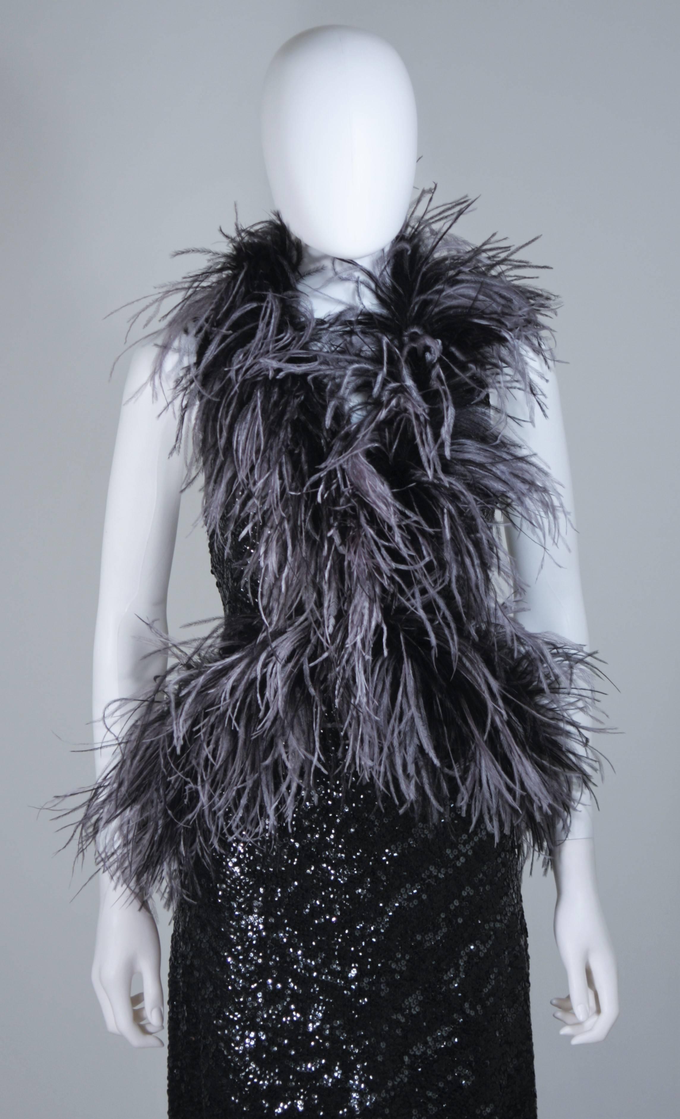 ELIZABETH MASON COUTURE Ostrich Wrap with Rhinestone Closure Made to Order For Sale 1