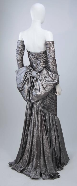 JIKI MONTE CARLO Brown and Silver Lame Gown with Giant Bow Size 38 For ...