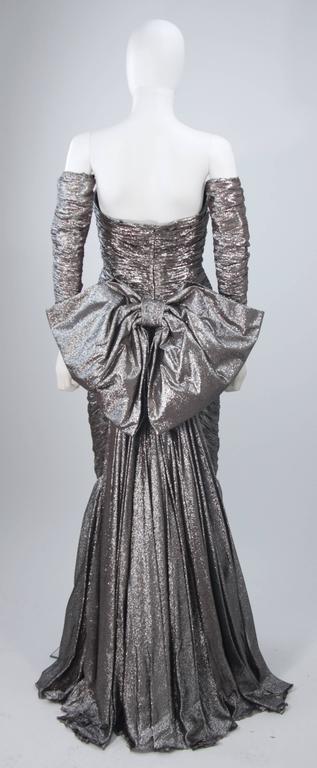 JIKI MONTE CARLO Brown and Silver Lame Gown with Giant Bow Size 38 For ...