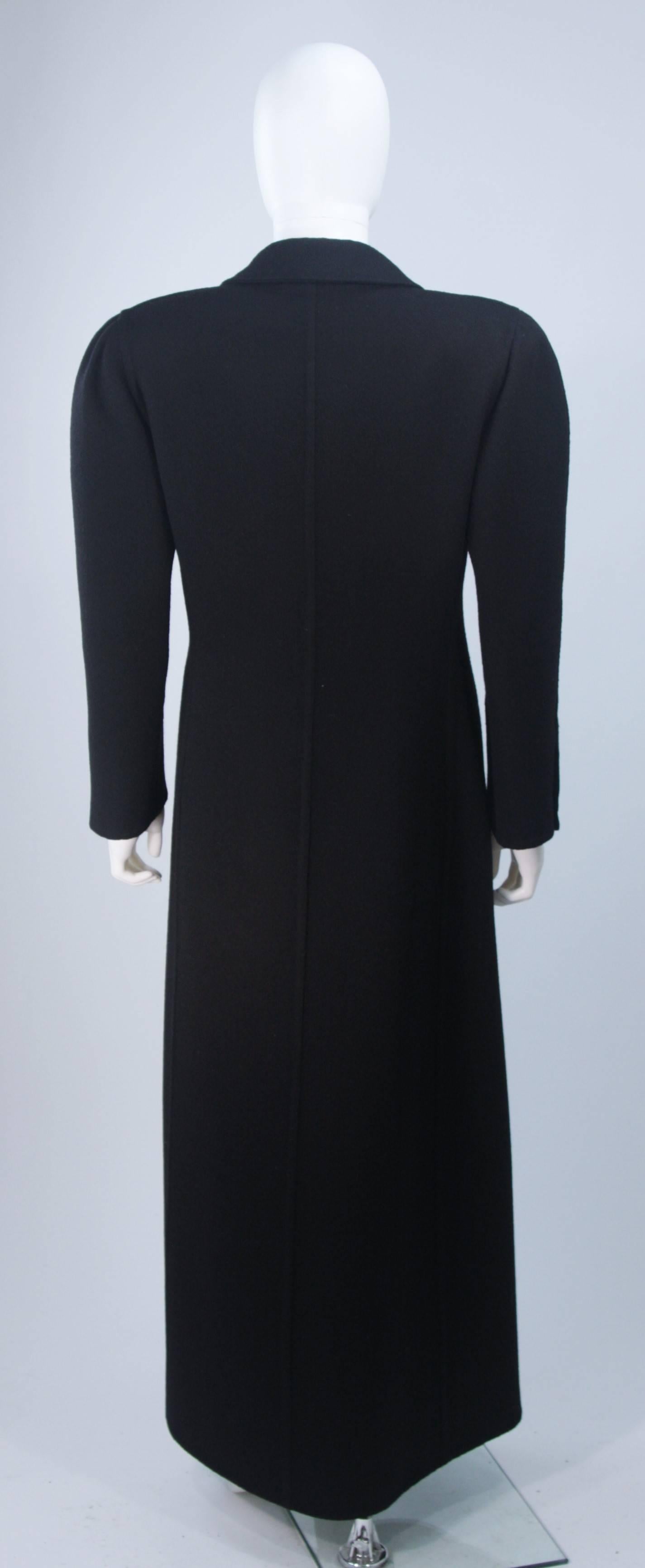 BILL BLASS Black Wool Full Length Coat with Tux Style Trousers Size 6 8 2