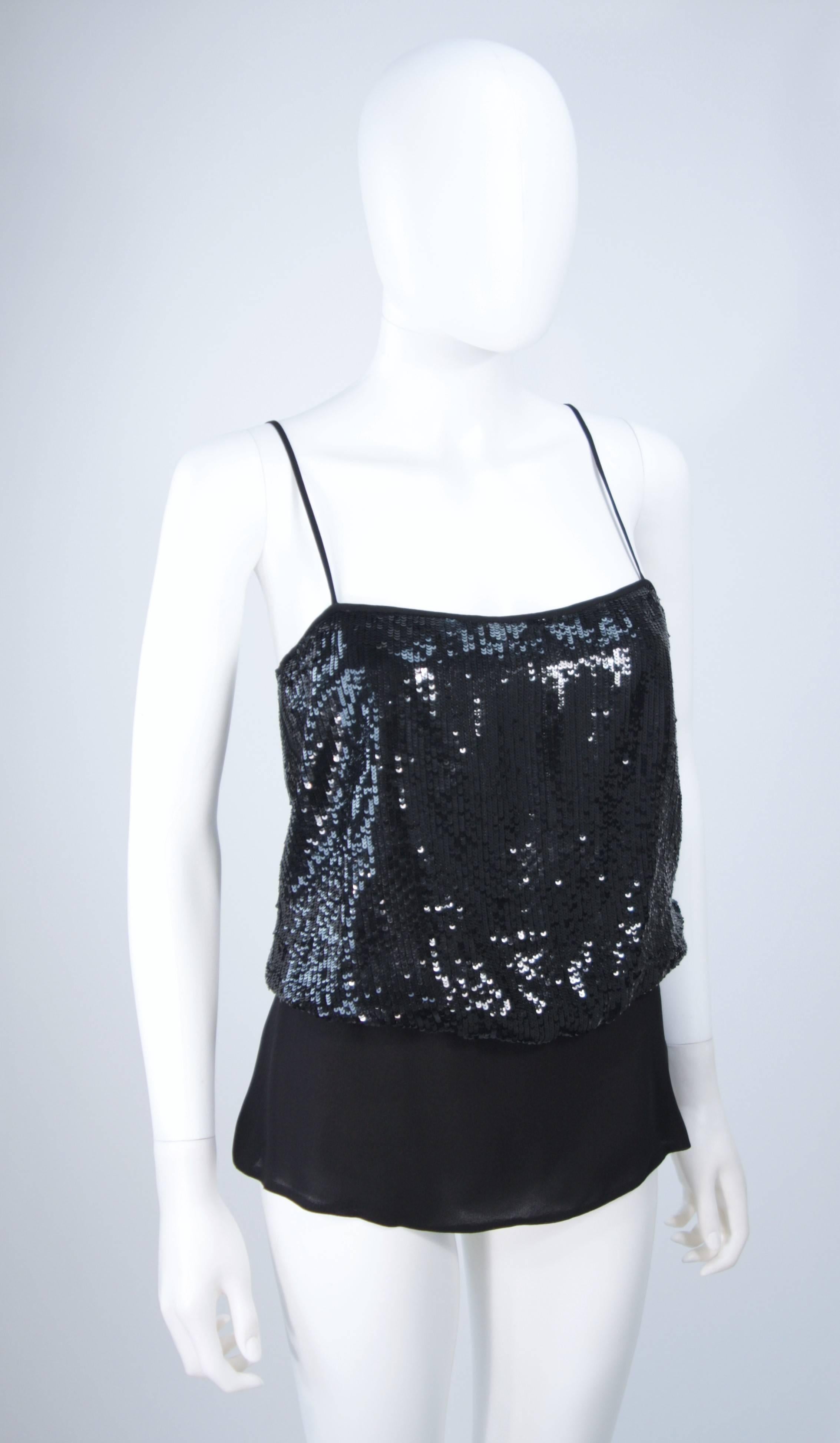 VALENTINO Black Silk Chiffon Sequin Top Size 2-4 In Excellent Condition In Los Angeles, CA