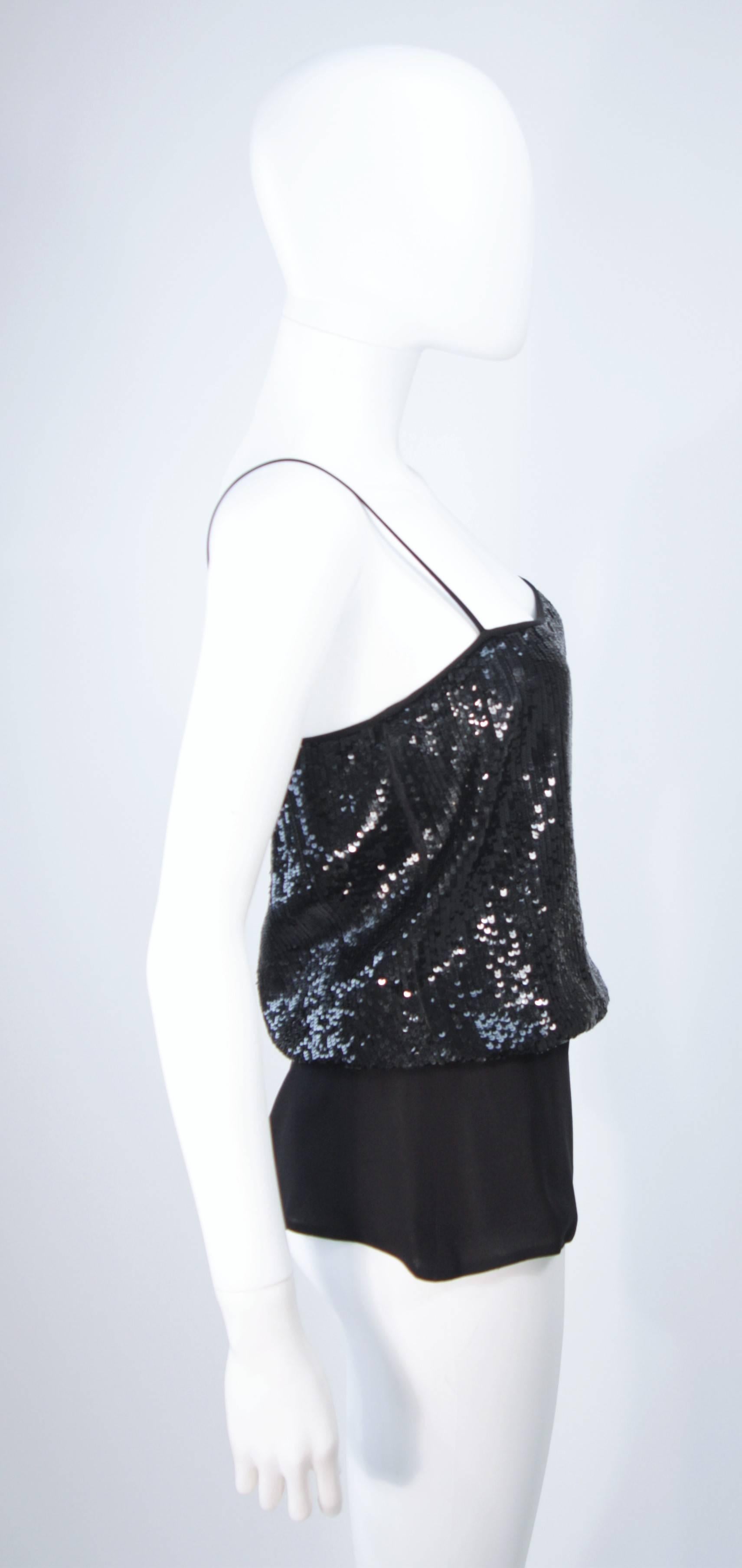 Women's VALENTINO Black Silk Chiffon Sequin Top Size 2-4