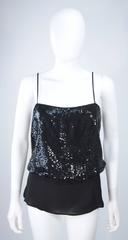 VALENTINO Black Silk Chiffon Sequin Top Size 2-4