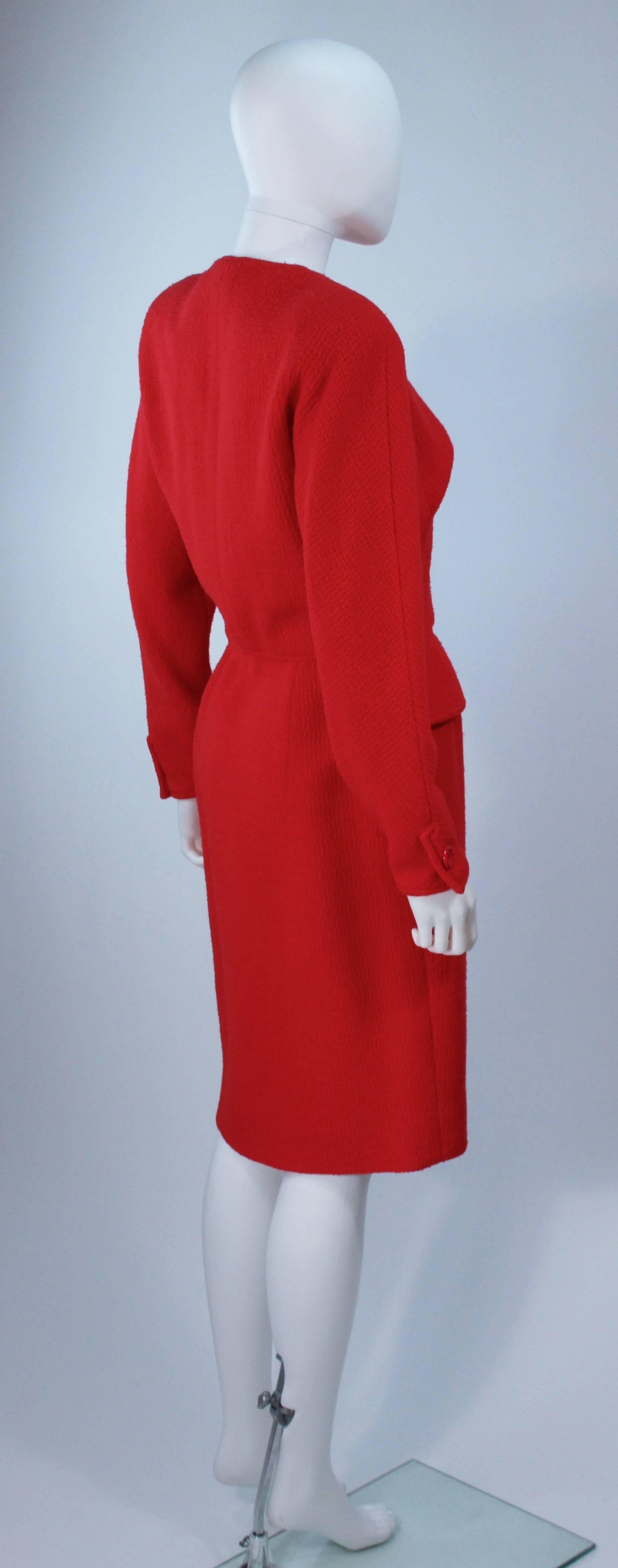 VALENTINO Red Wool Dress Size 6-8 In Excellent Condition For Sale In Los Angeles, CA