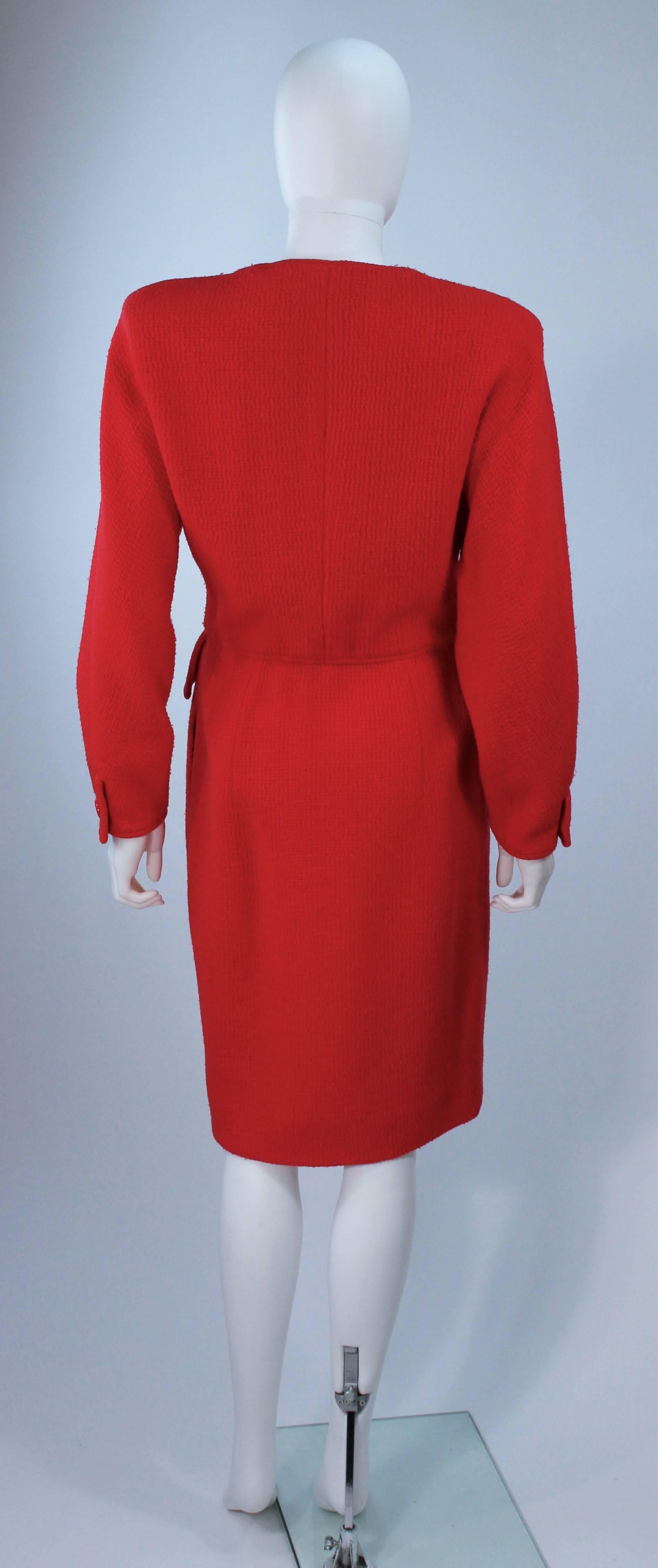 Women's VALENTINO Red Wool Dress Size 6-8 For Sale