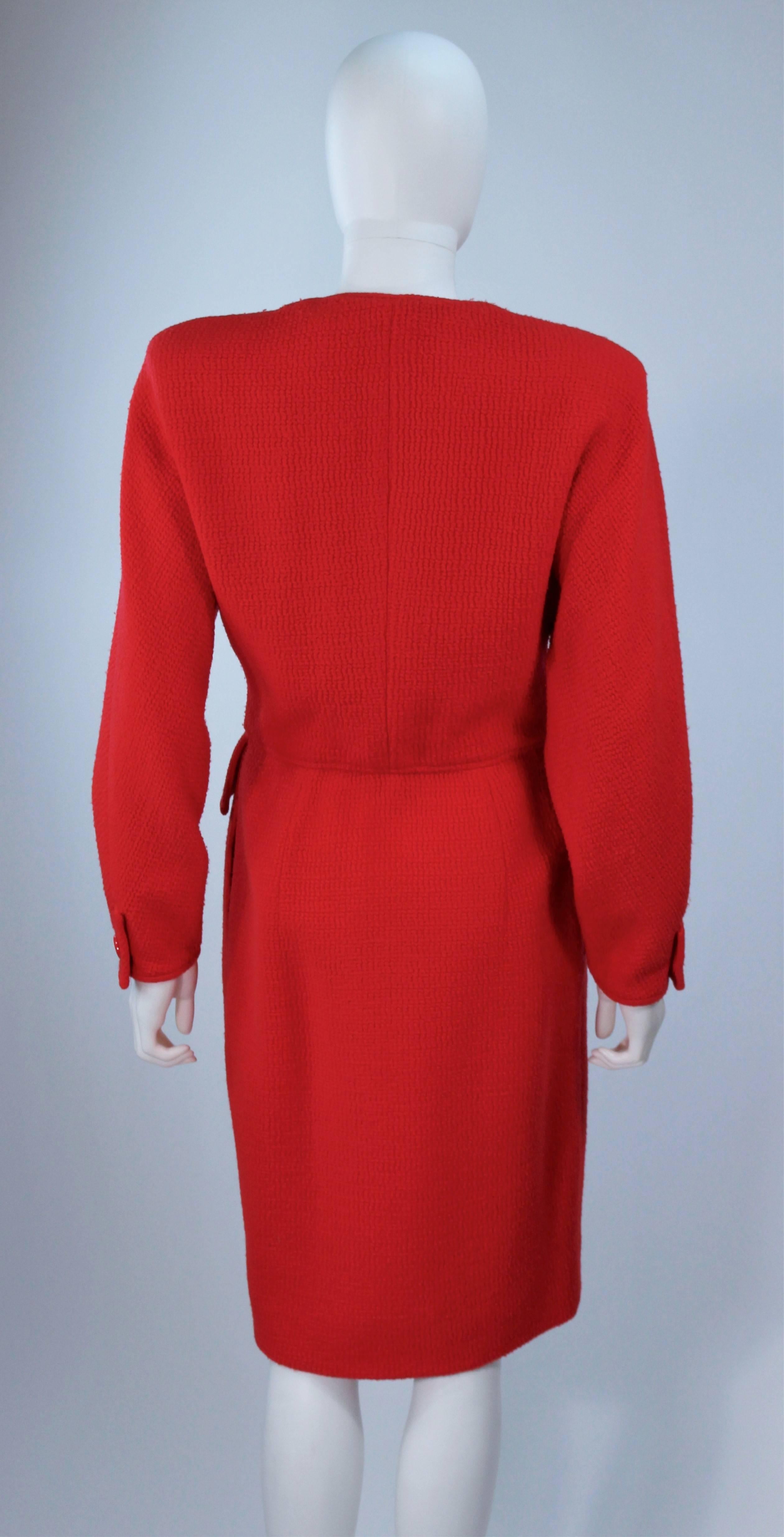 VALENTINO Red Wool Dress Size 6-8 For Sale 1