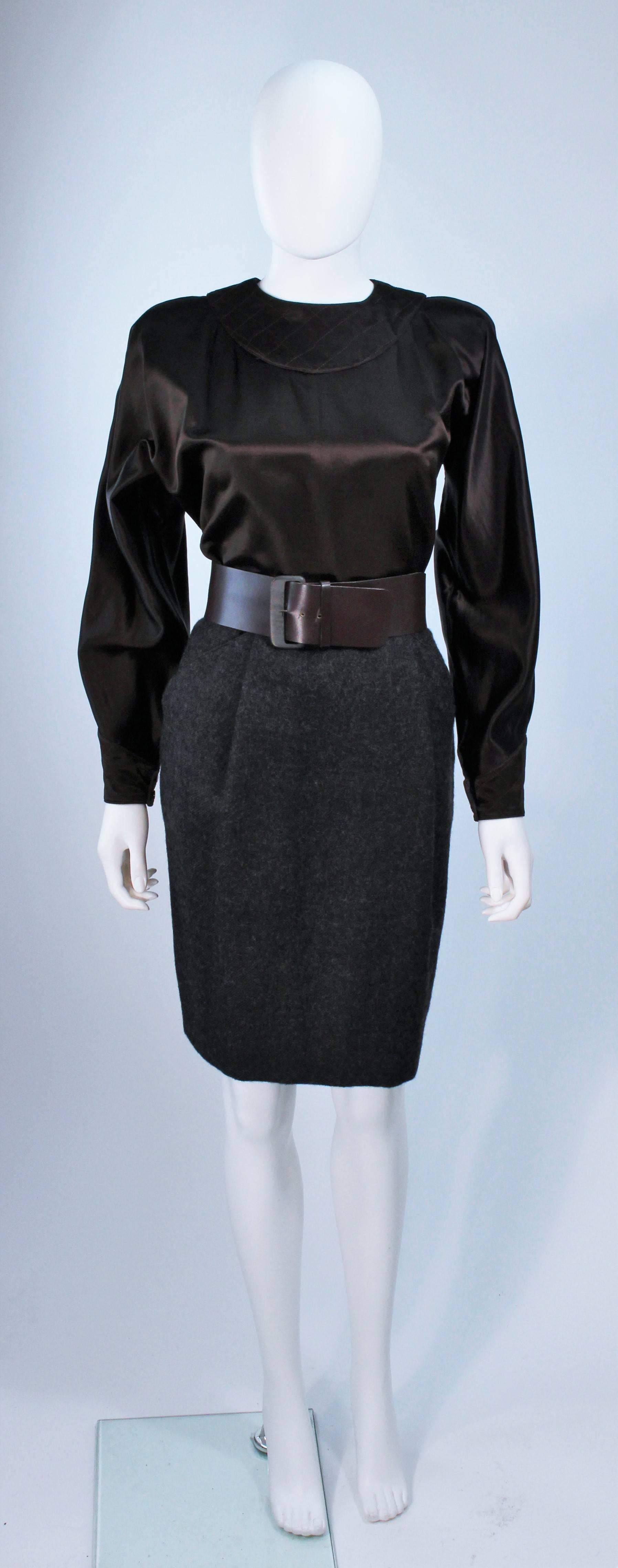 blouse and skirt in wool mohair boucle