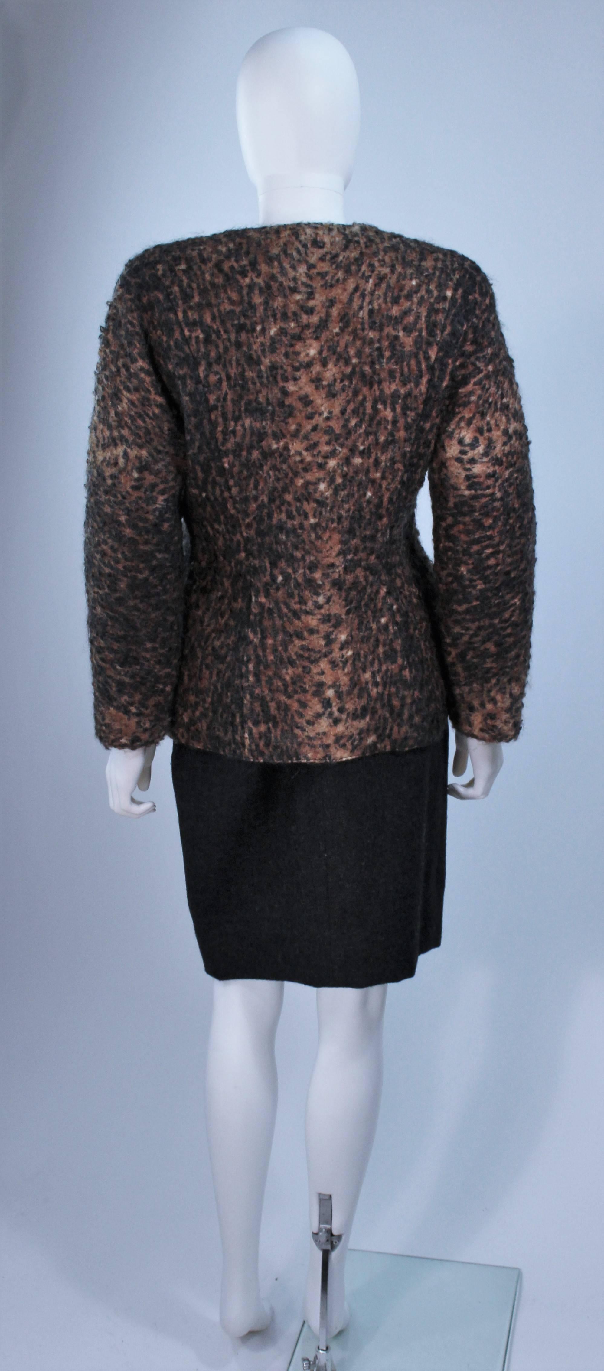Black GEOFFREY BEENE Skirt Suit Ensemble with Printed Mohair Jacket Size 4-6