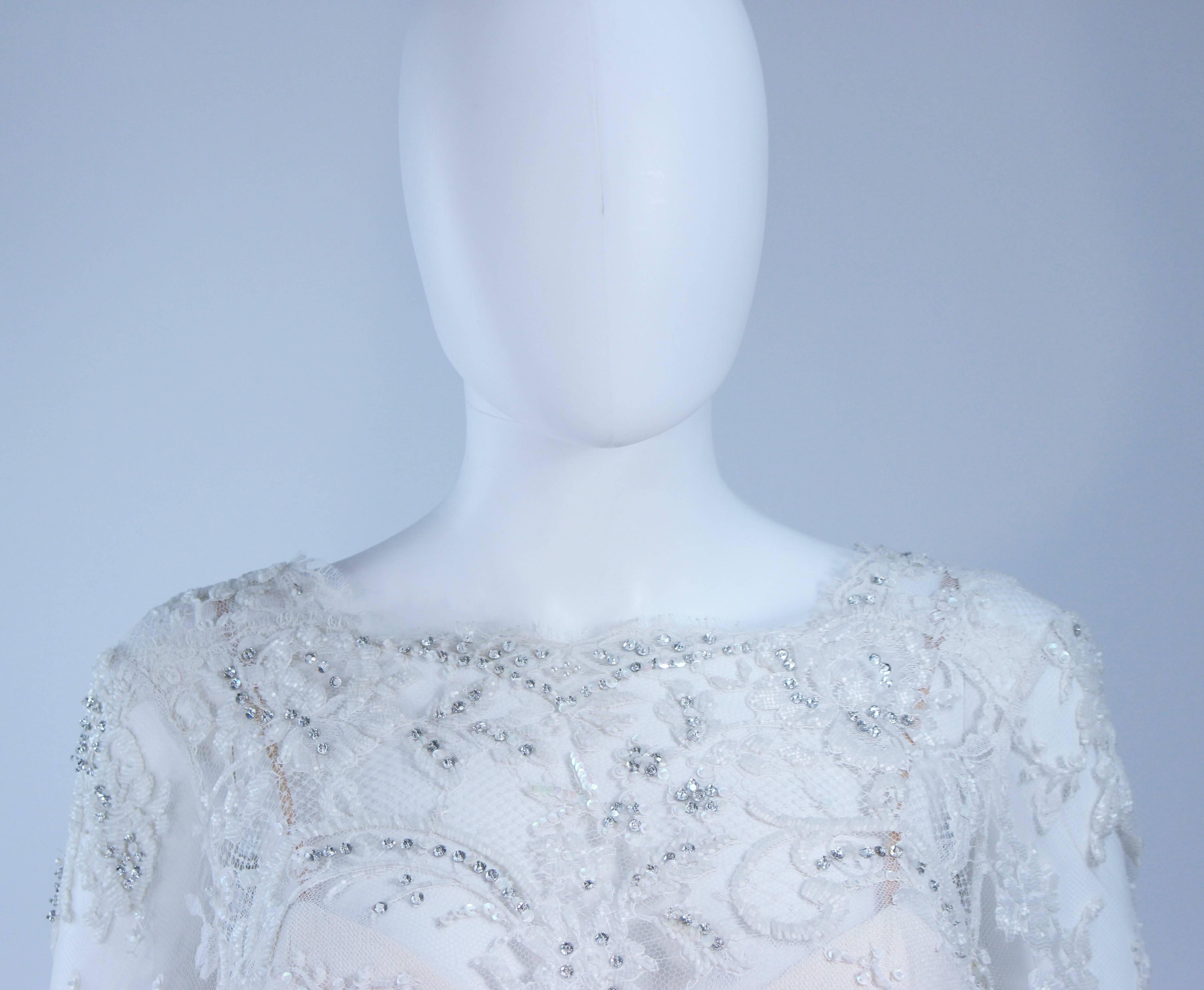 Women's FE ZANDI White Lace Silk Embellished Dress Size 6 For Sale
