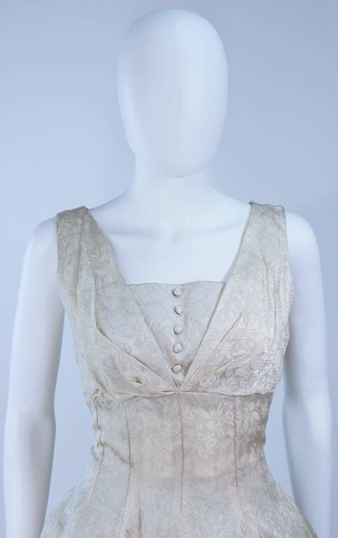 1960's Cream Brocade Cocktail Dress Size 4-6 For Sale at 1stDibs