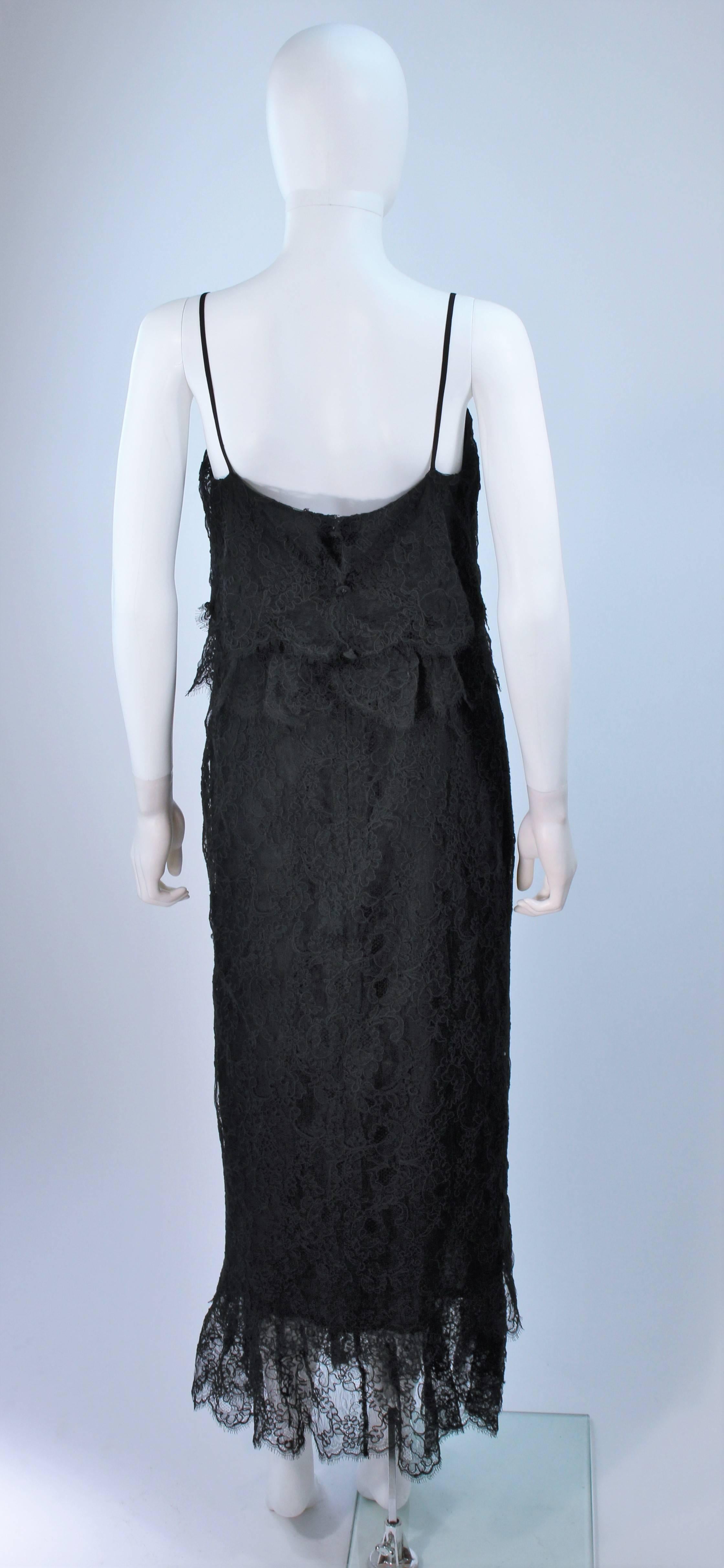 CHANEL Black Tiered Lace Dress Size 10 4