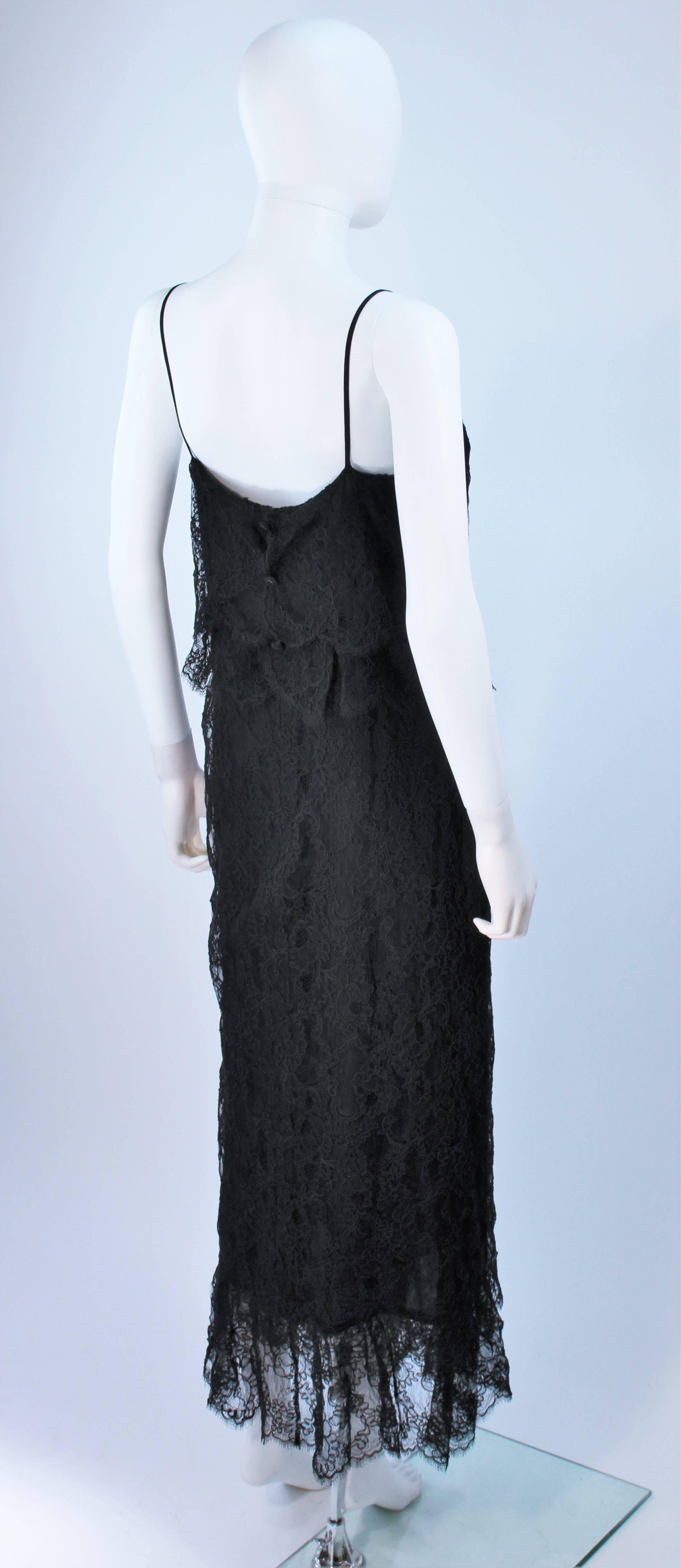 CHANEL Black Tiered Lace Dress Size 10 3