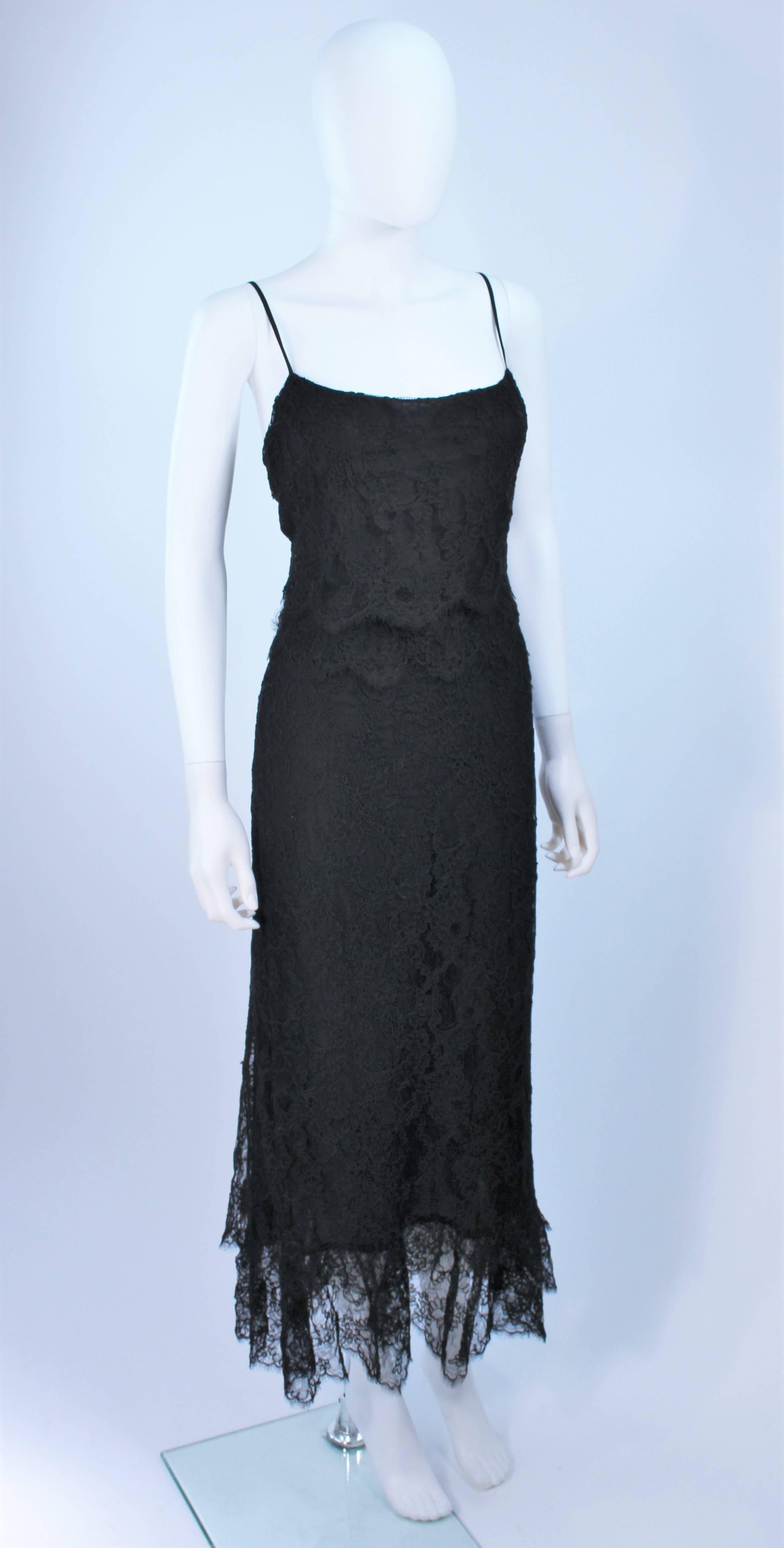 Women's CHANEL Black Tiered Lace Dress Size 10
