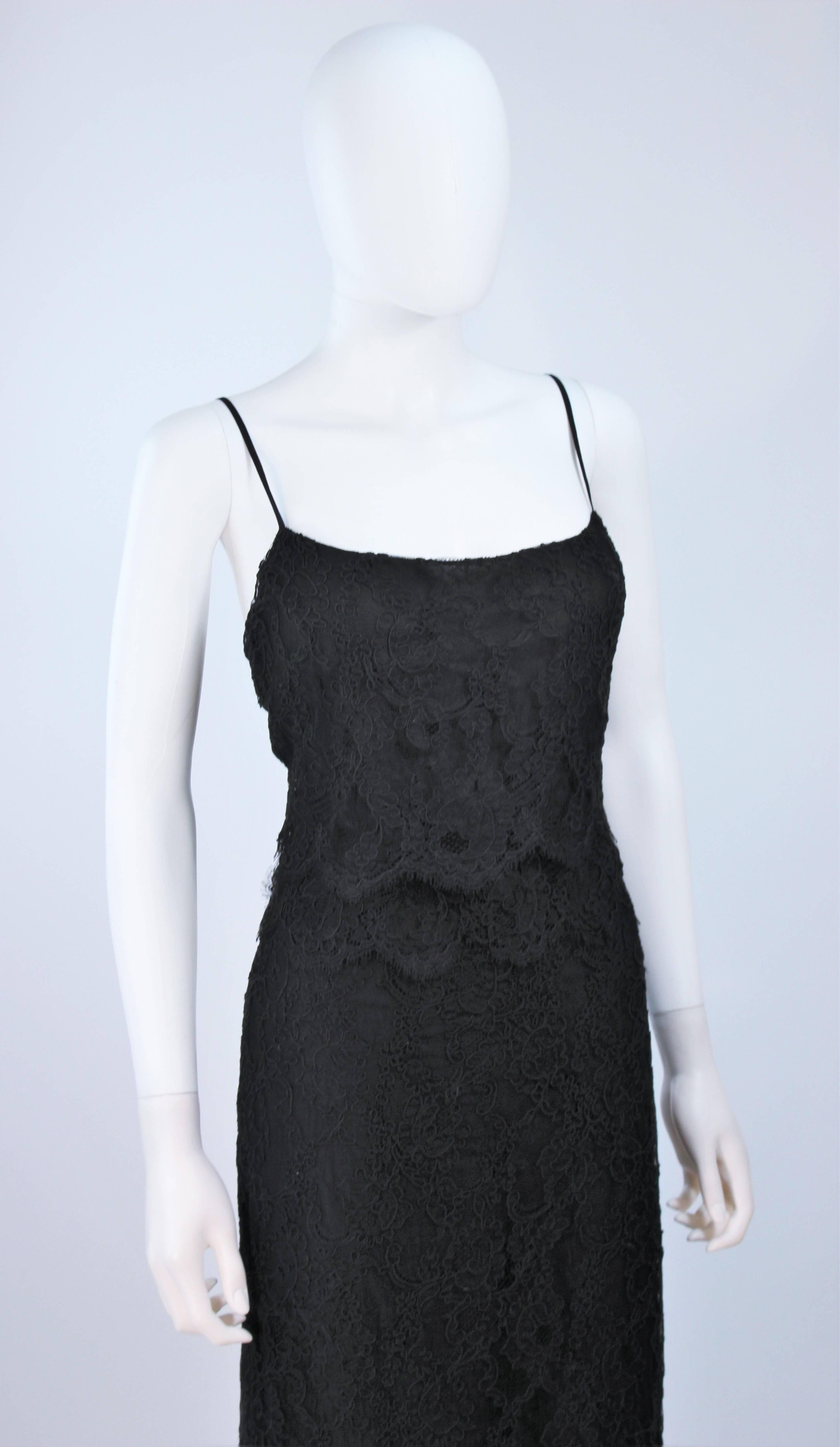 CHANEL Black Tiered Lace Dress Size 10 1