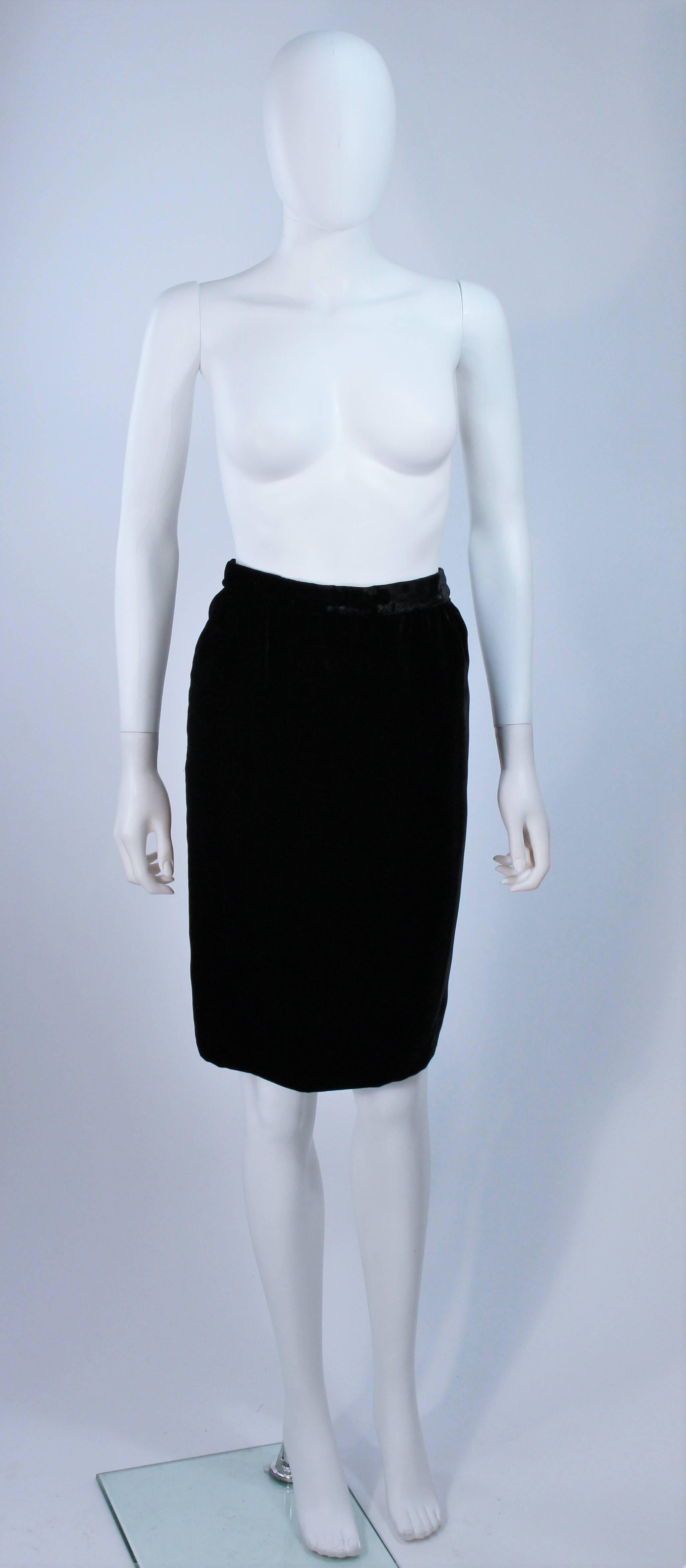 VALENTINO Draped Silk Chiffon with Velvet Skirt Set Size 8 4