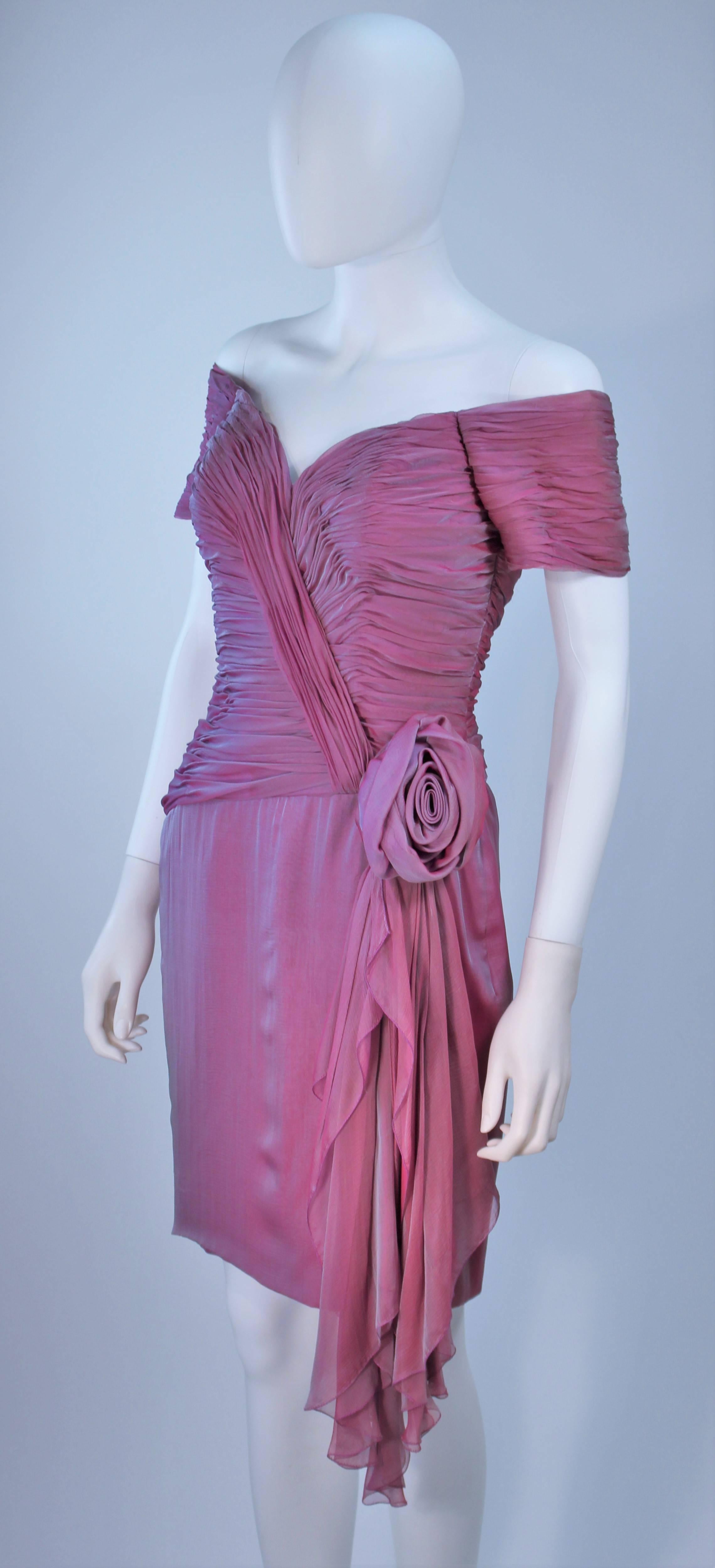 Women's VICKY TIEL Lavender Silk Iridescent Cocktail Dress Size 38 For Sale