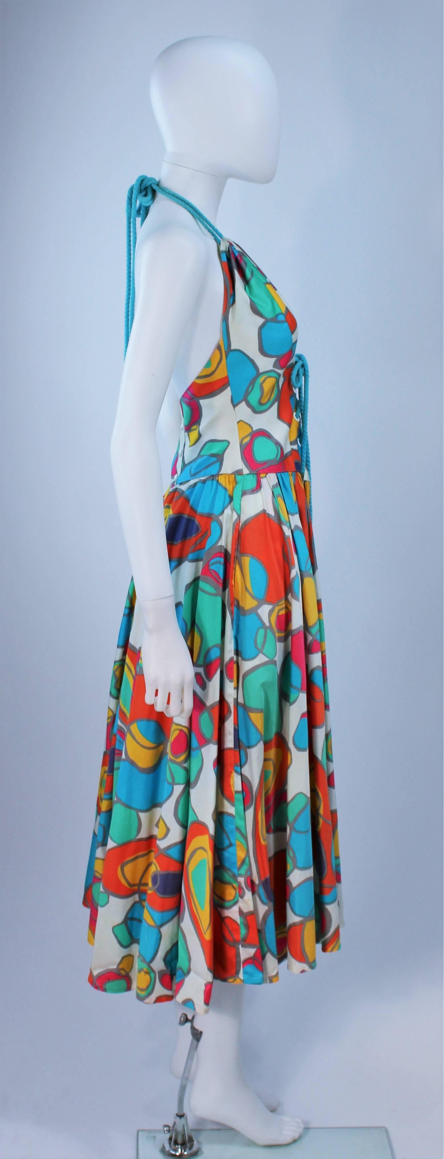 THIERRY MUGLER Printed Halter Dress Size 32 In Excellent Condition For Sale In Los Angeles, CA