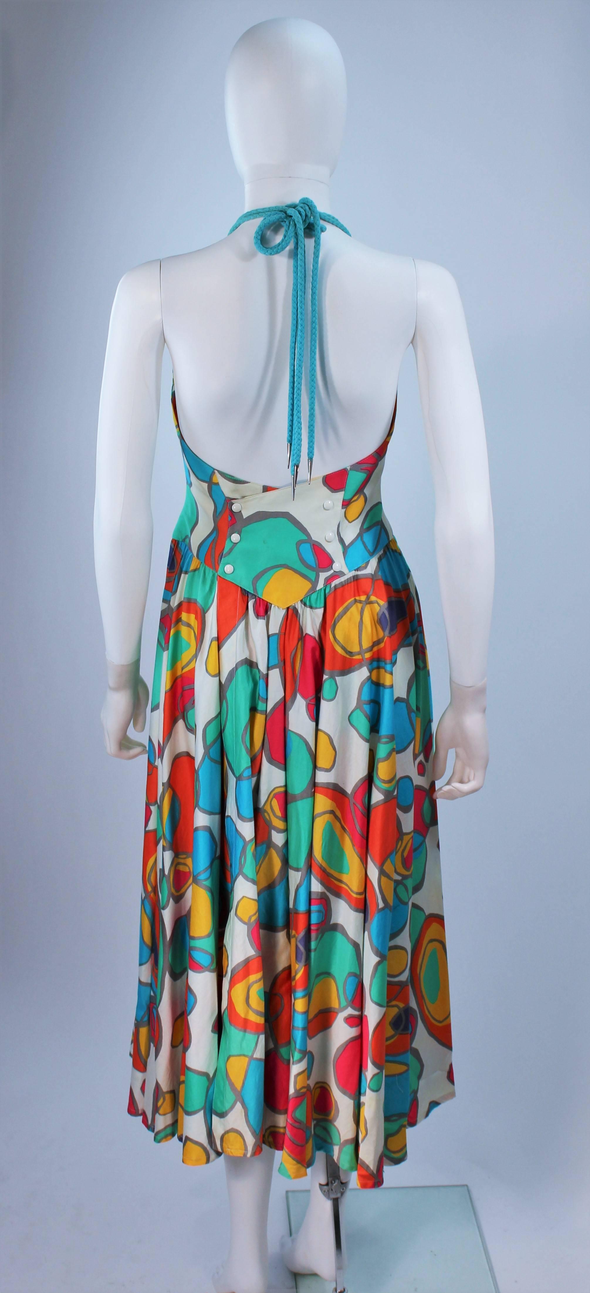 THIERRY MUGLER Printed Halter Dress Size 32 For Sale 1