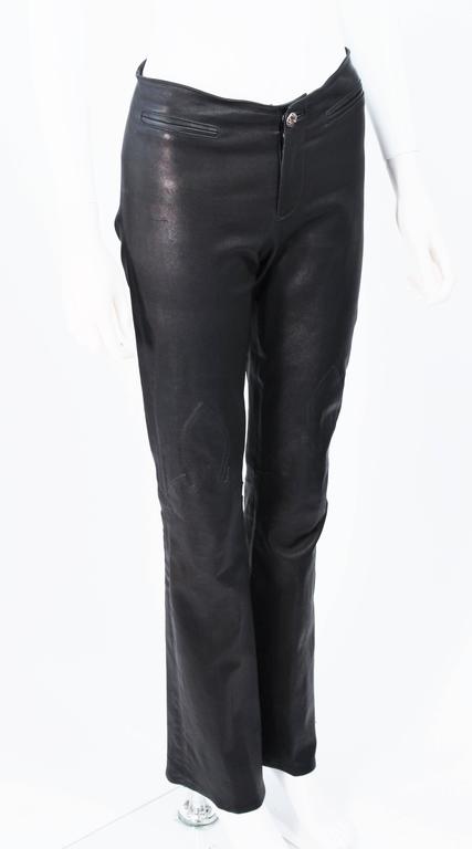 CHROME HEARTS Black Stretch Leather Boot Cut Pants Size 4 at 1stDibs ...