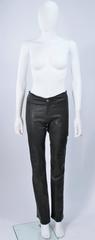 CHROME HEARTS Black Stretch Leather Boot Cut Pants Size 4