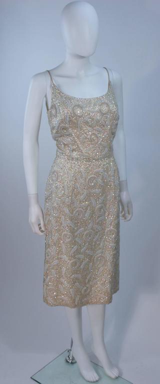 IMPERIAL HOUSE Silk Off White Iridescent Sequined Cocktail Dress Size 6 ...
