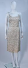 IMPERIAL HOUSE Silk Off White Iridescent Sequined Cocktail Dress Size 6