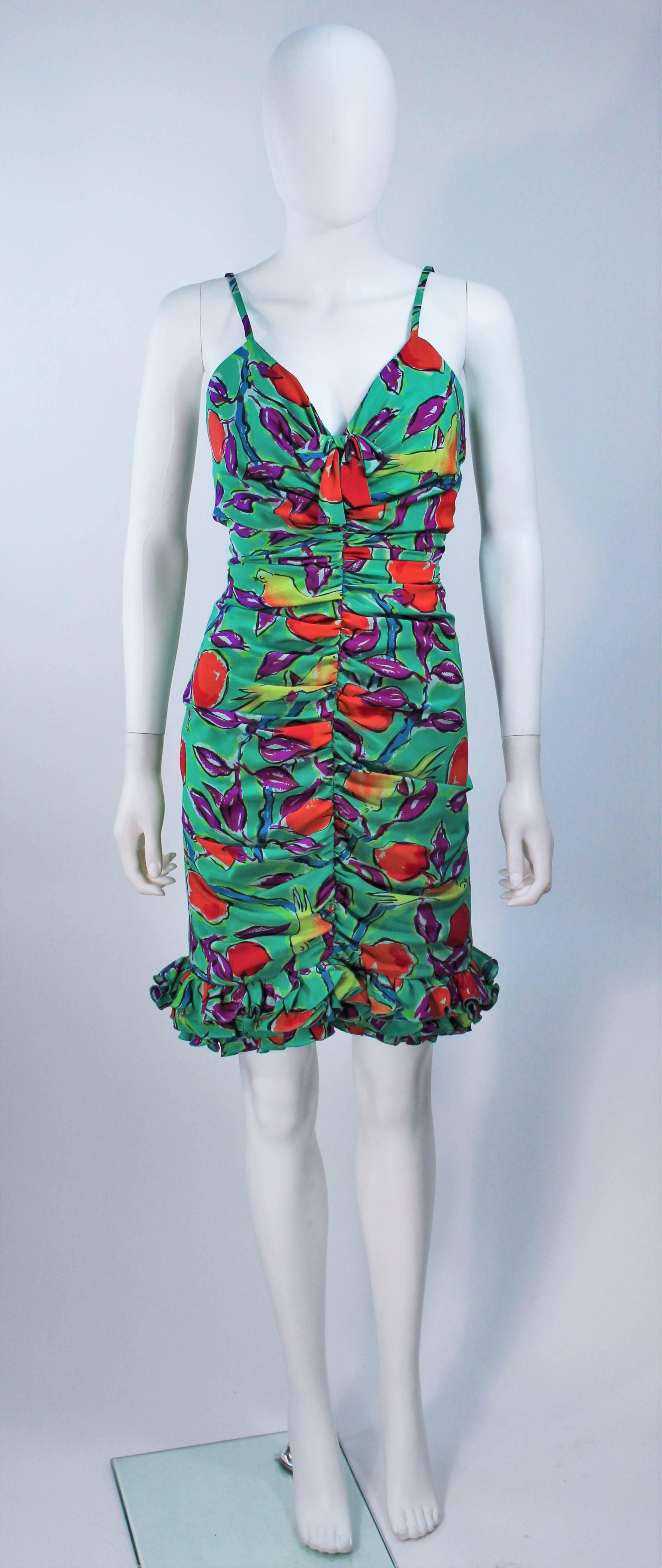 EMANUEL UNGARO Silk Cocktail Dress with Coat Size 8 In Excellent Condition For Sale In Los Angeles, CA