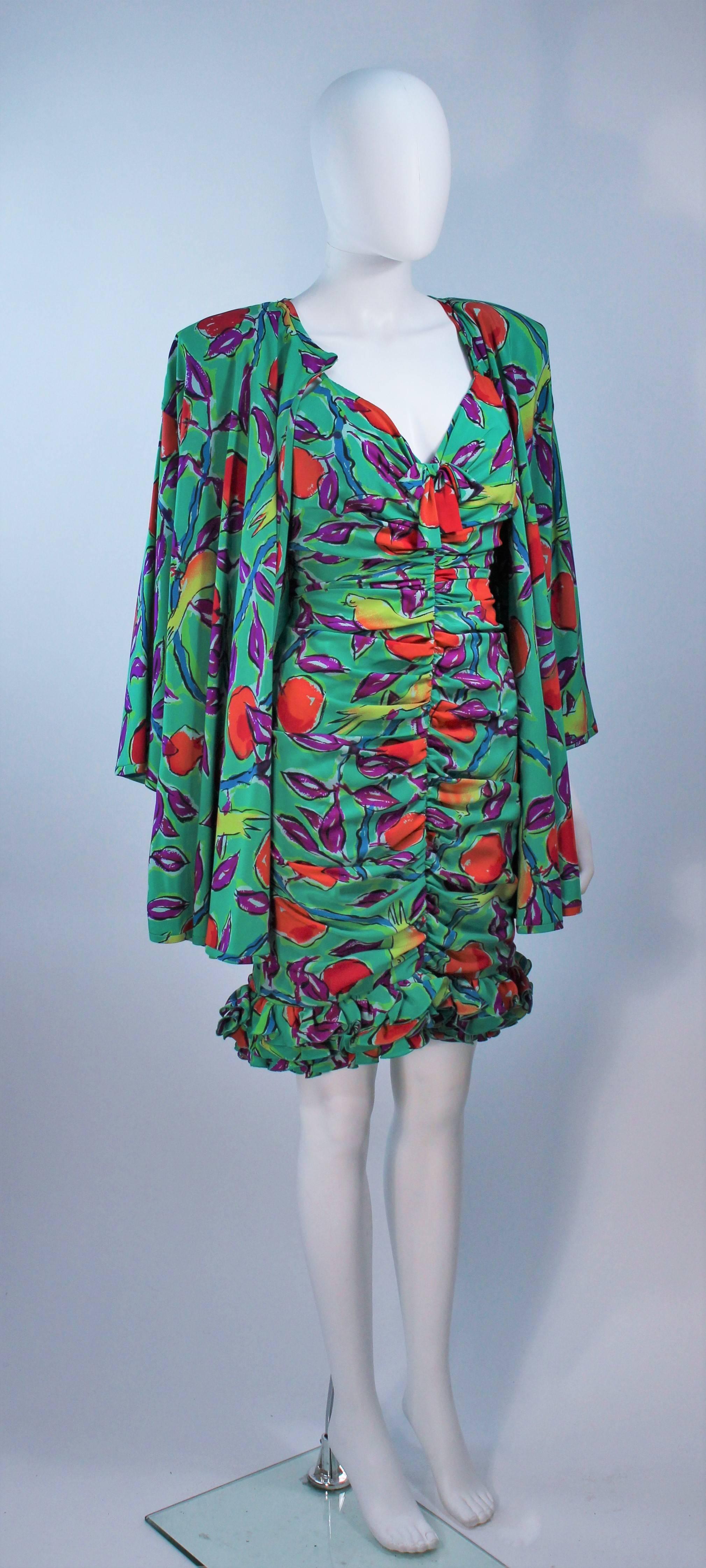 EMANUEL UNGARO Silk Cocktail Dress with Coat Size 8 For Sale 1