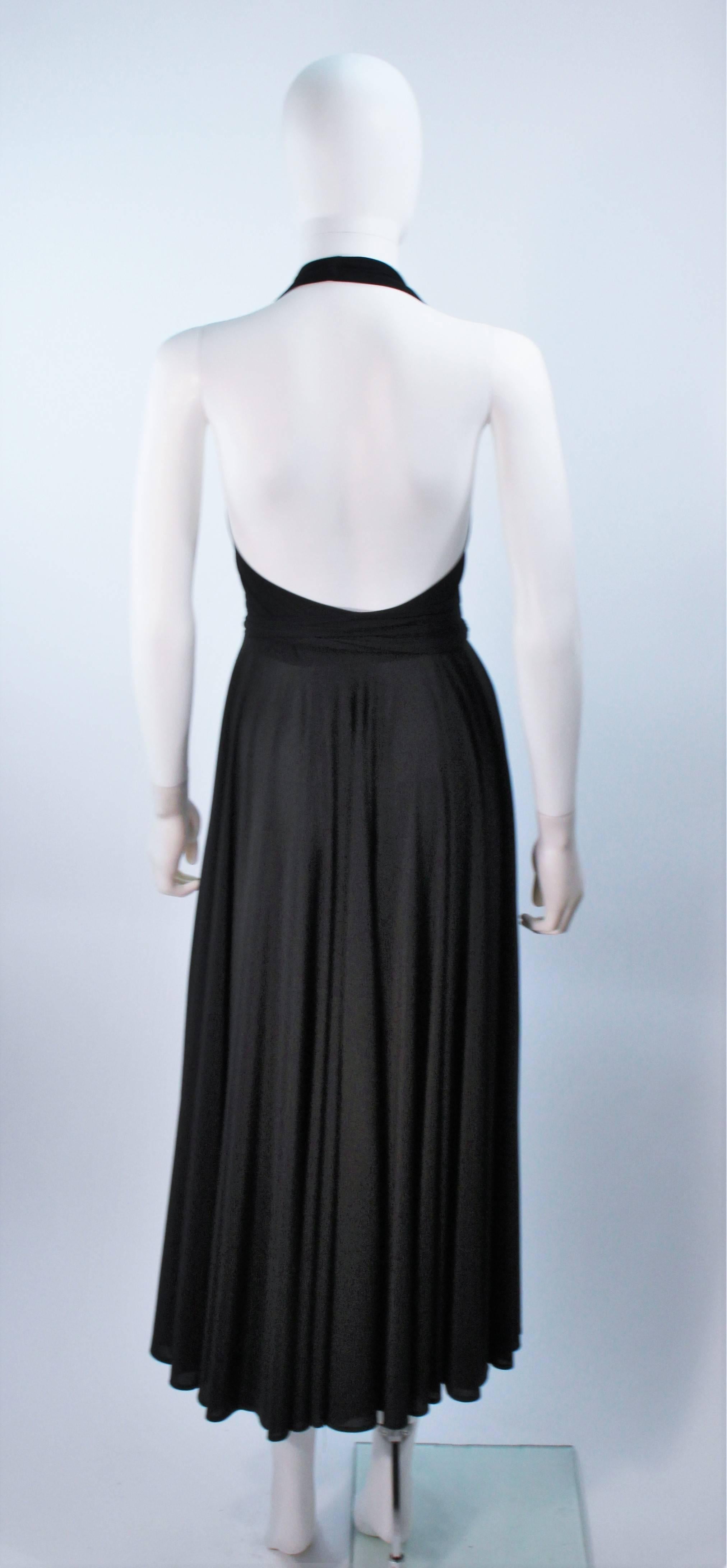 NORMA KAMALI Black Wrap Style Halter Dress Size Small For Sale 1