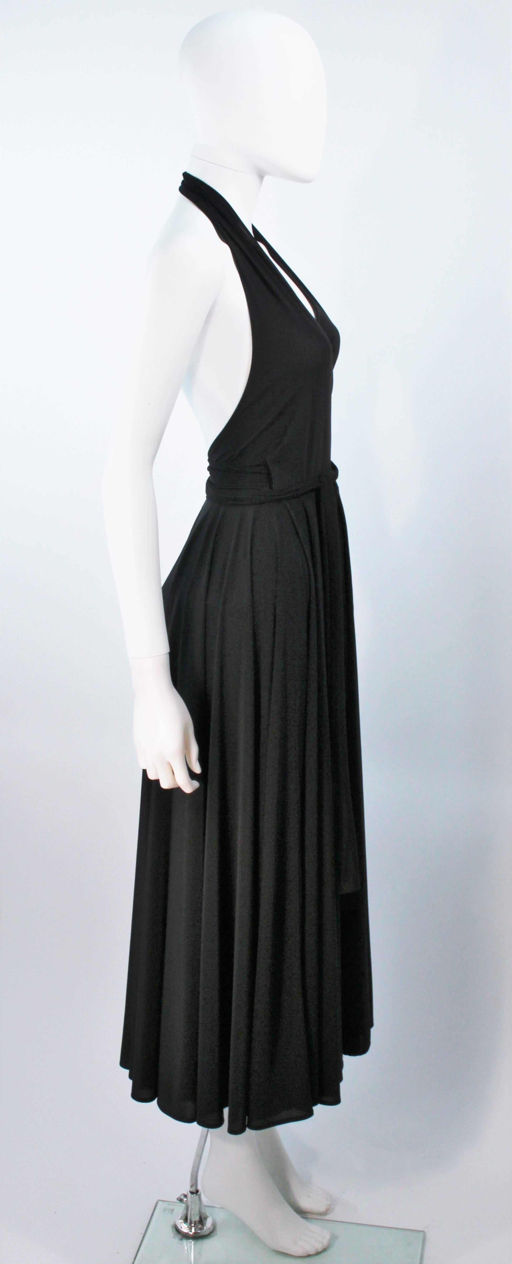 NORMA KAMALI Black Wrap Style Halter Dress Size Small In Excellent Condition For Sale In Los Angeles, CA