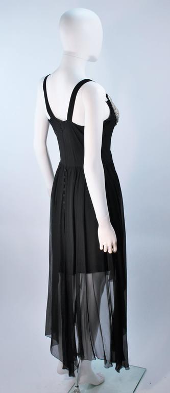KARL LAGERFELD Black Stretch Silk Chiffon Dress with Embellished Bust Size 40  For Sale 4