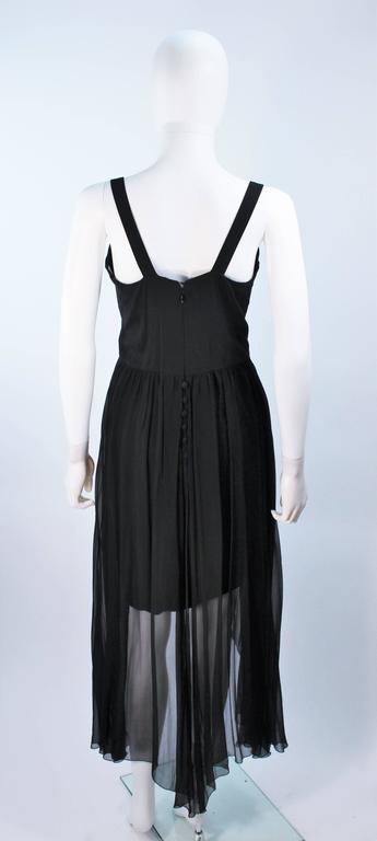 KARL LAGERFELD Black Stretch Silk Chiffon Dress with Embellished Bust Size 40  For Sale 5