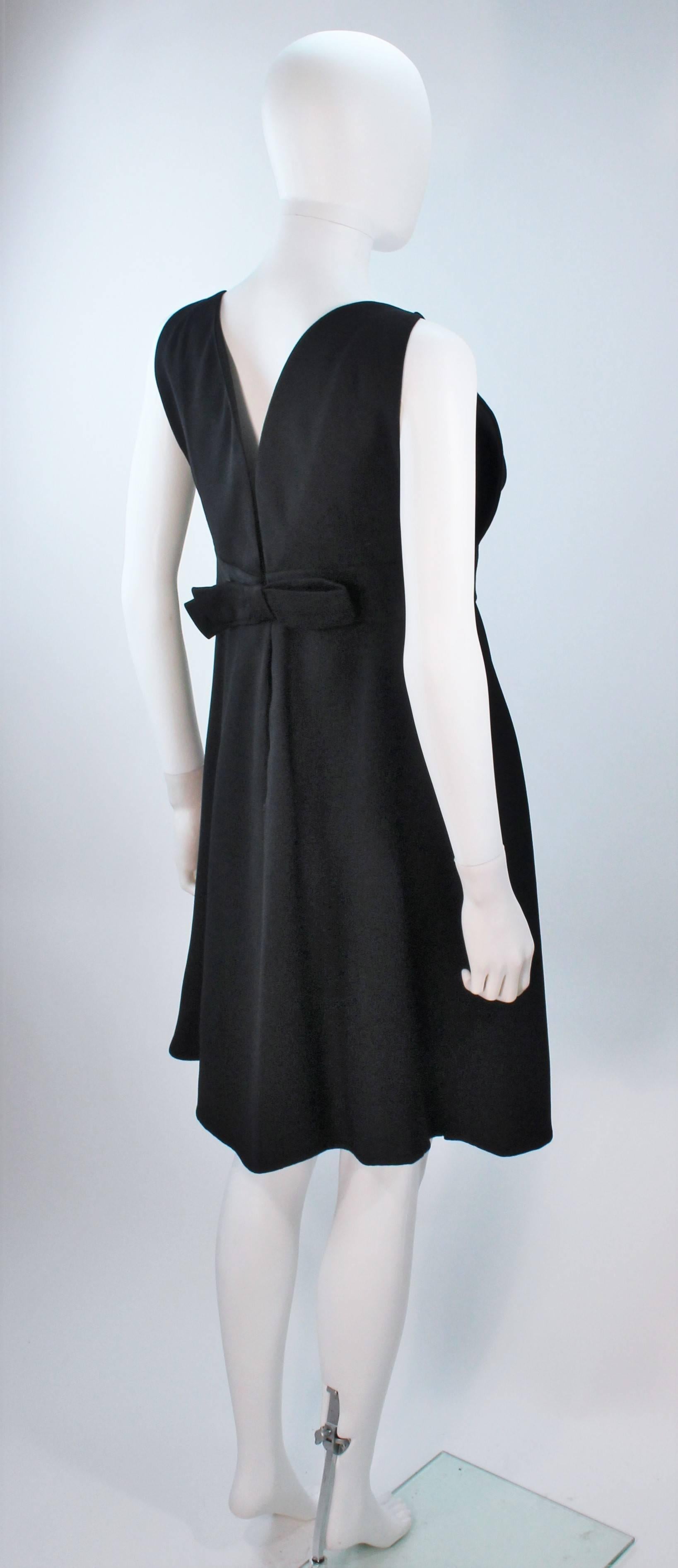 1960's Black Cocktail Dress with Rhinestone Bust Detail Size 6-8 3